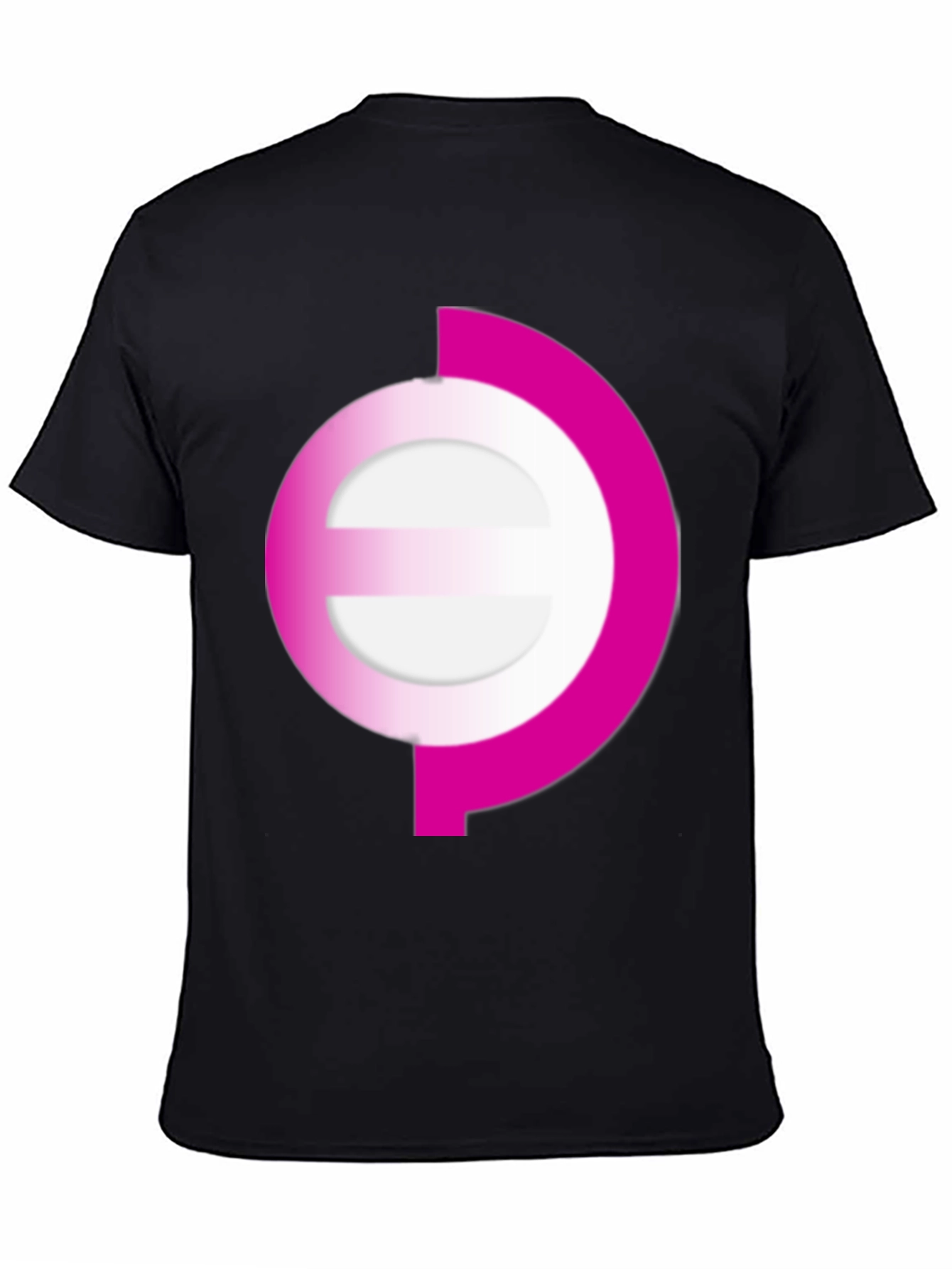 Modern Pink Graphic Print Black Tee