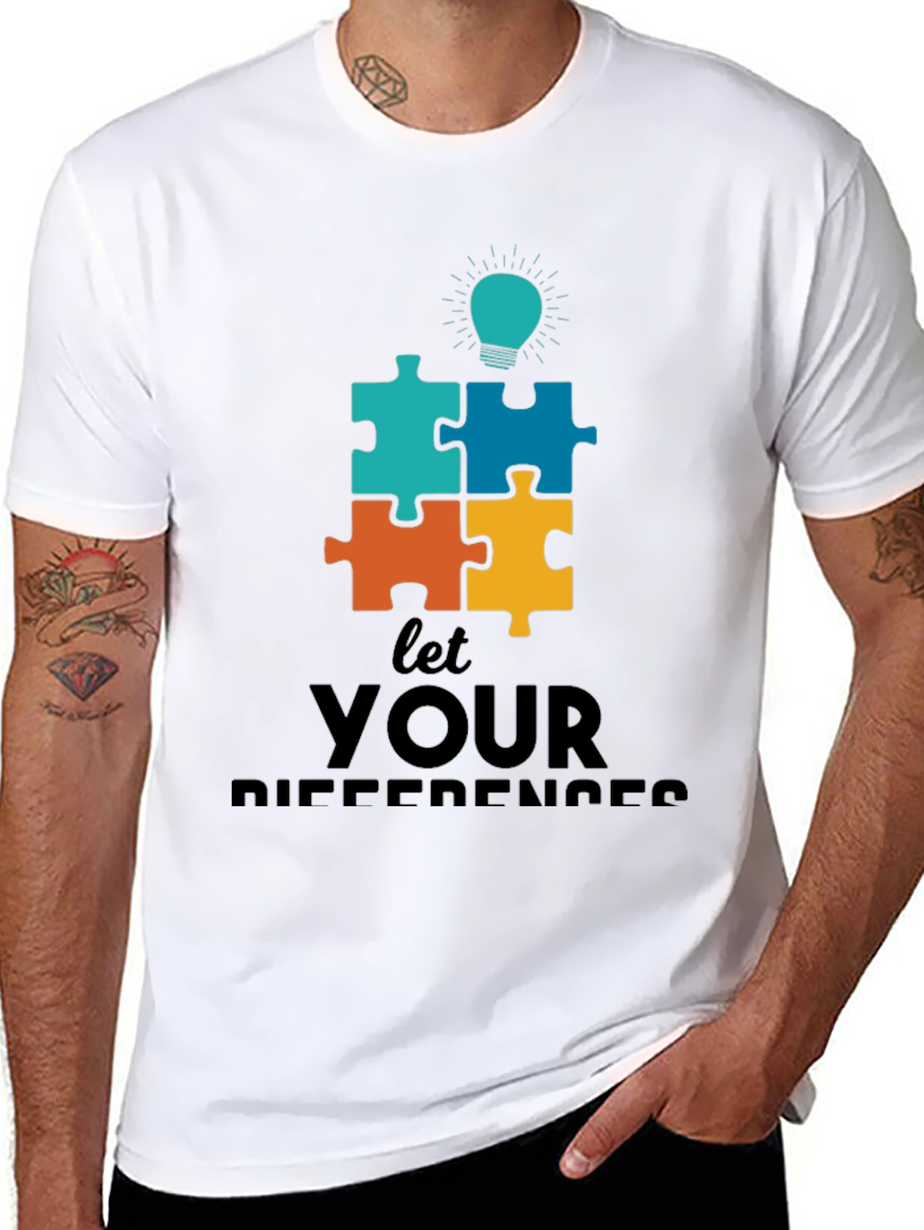 Puzzle Piece Autism Awareness Graphic Tee