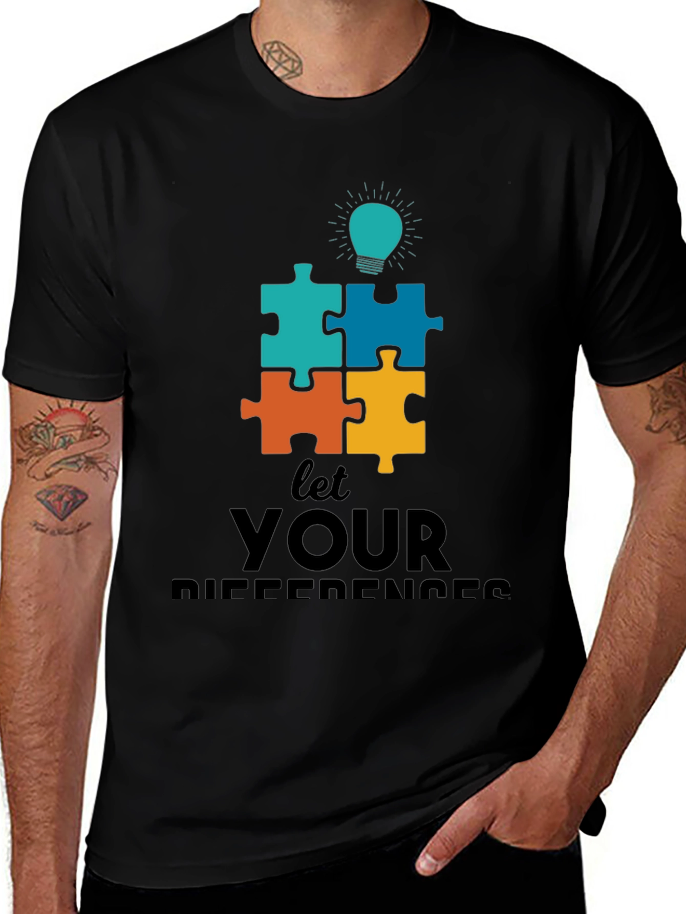Puzzle Piece Autism Awareness Graphic Tee