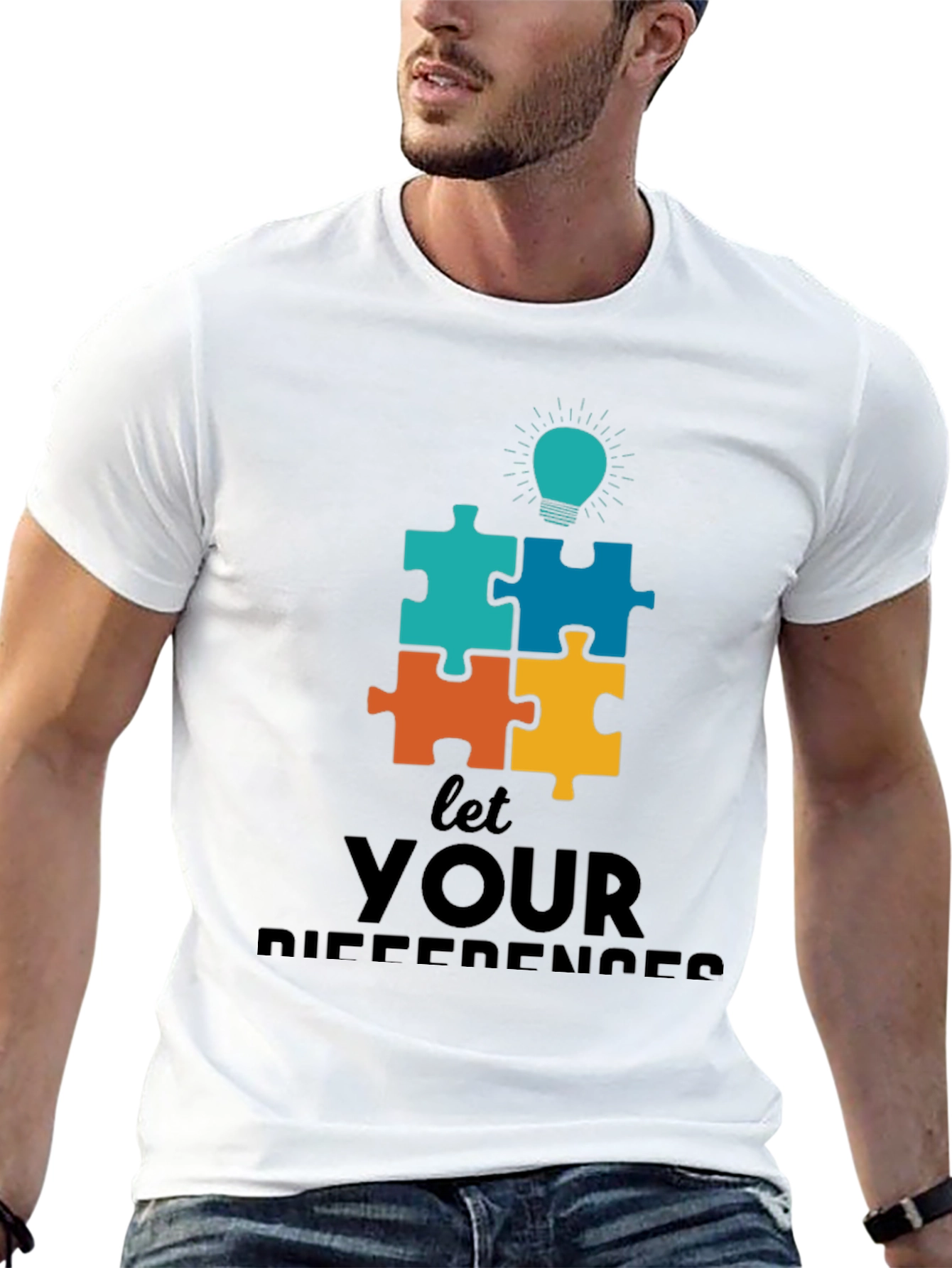 Puzzle Piece Autism Awareness Graphic Tee