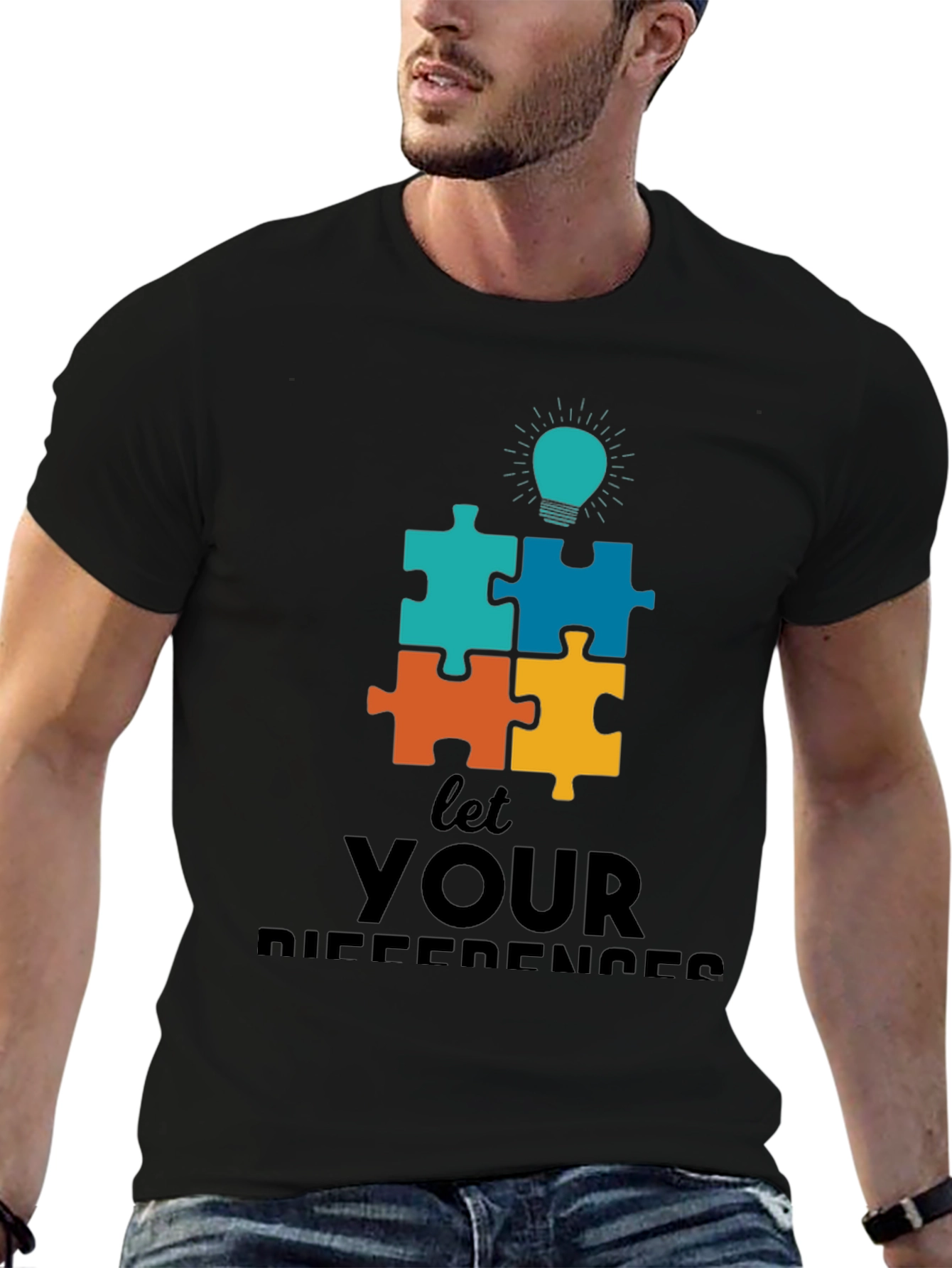 Puzzle Piece Autism Awareness Graphic Tee