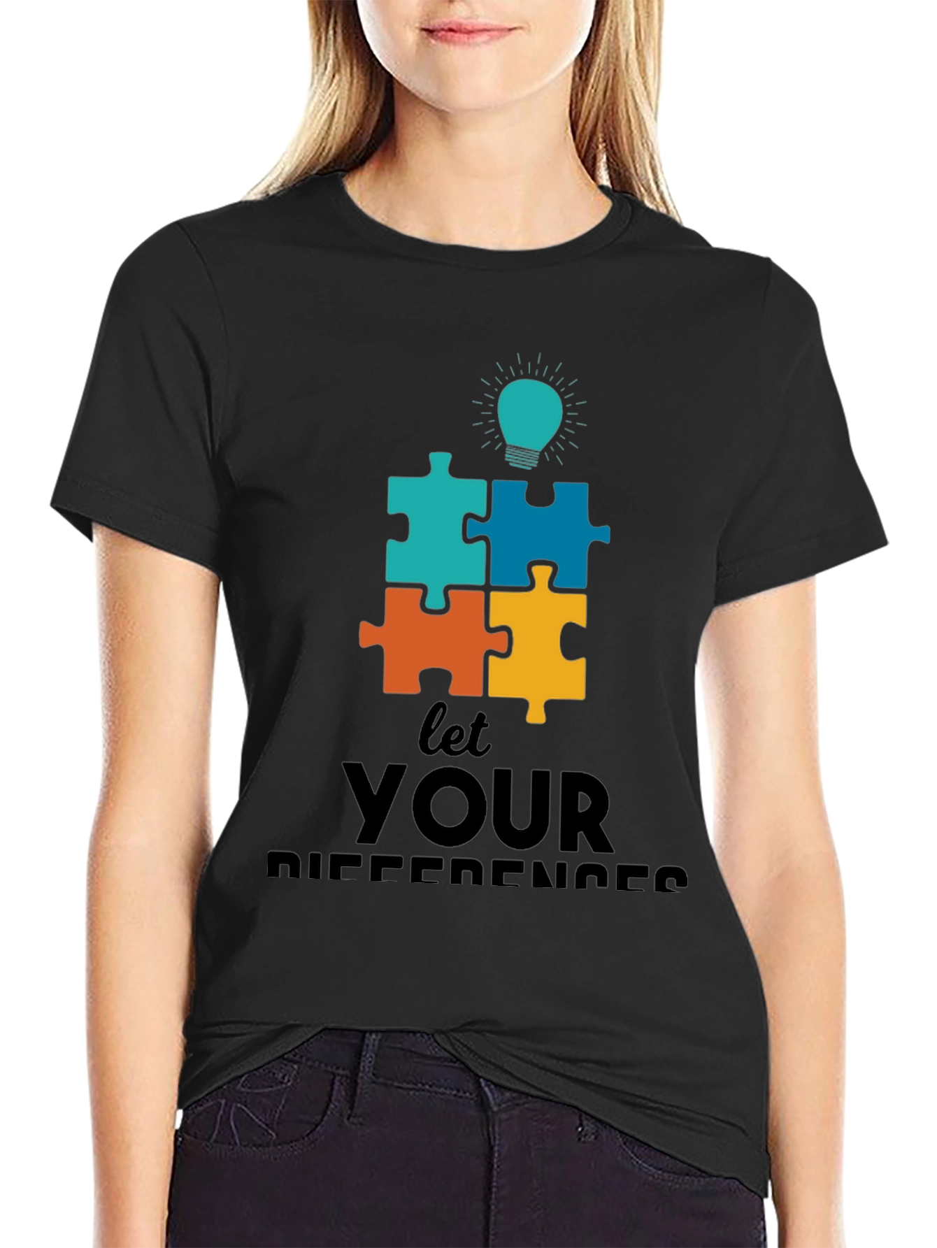 Puzzle Piece Autism Awareness Graphic Tee