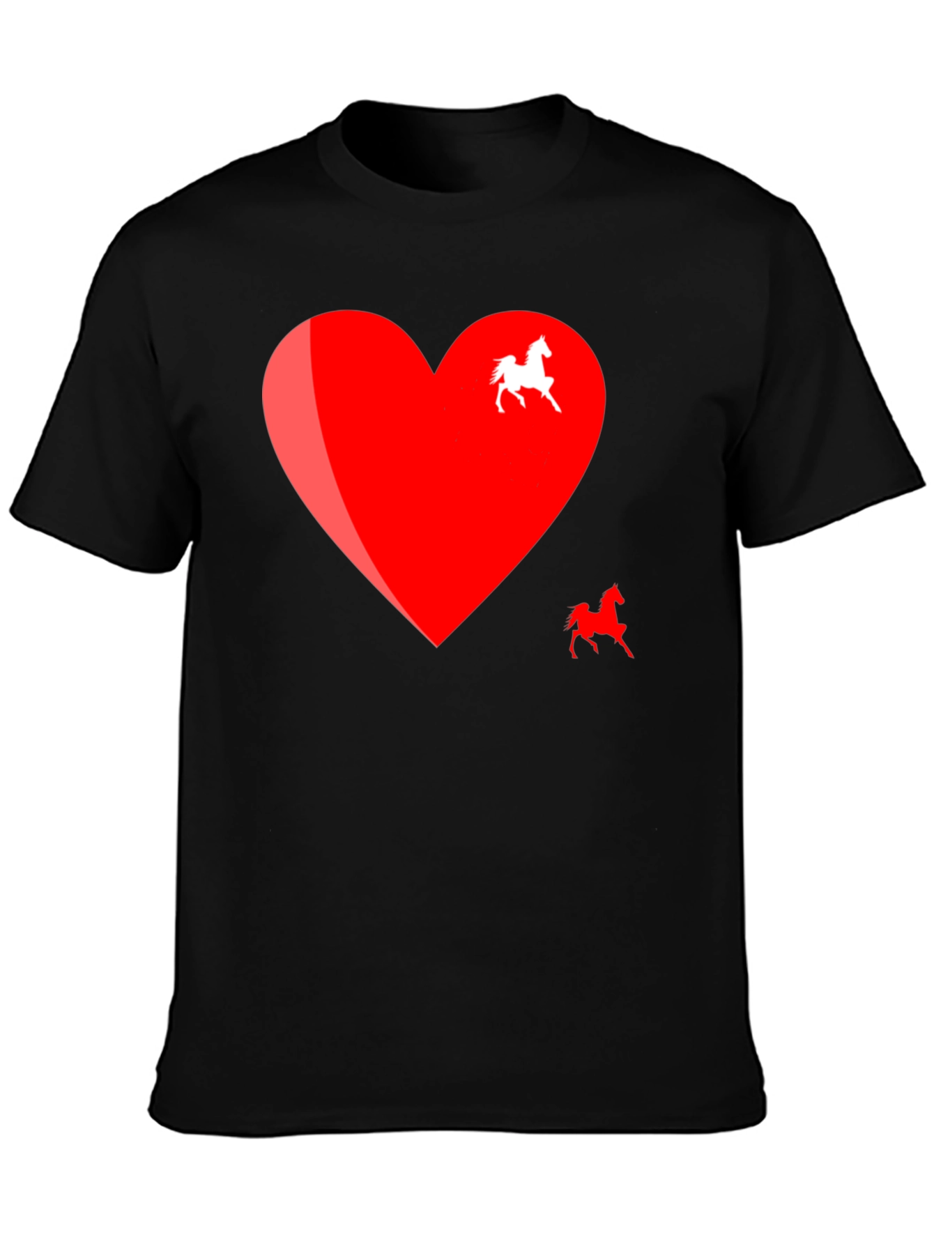 Heart Horse Graphic Tee - Black