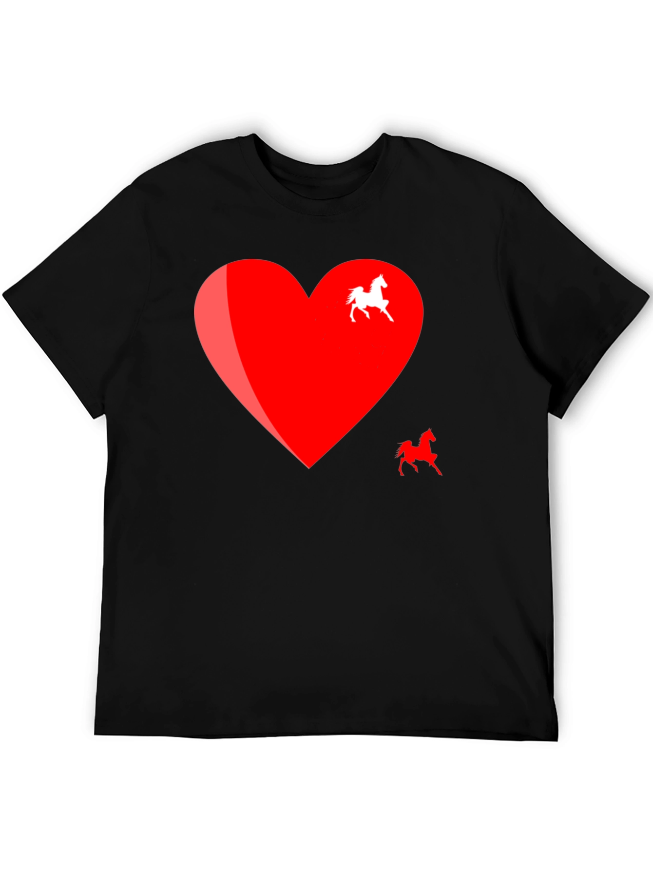 Heart Horse Graphic Tee - Black