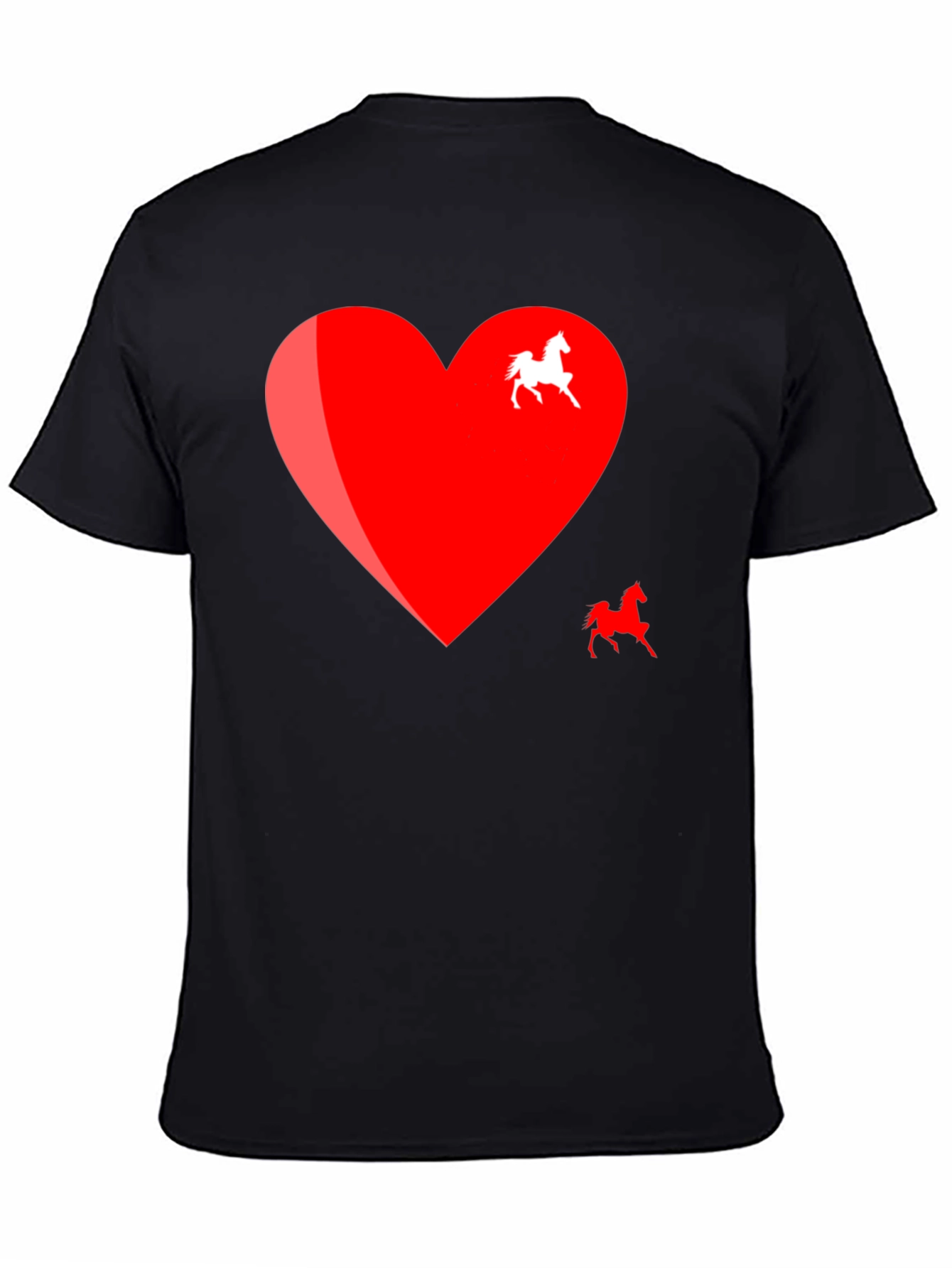 Heart Horse Graphic Tee - Black
