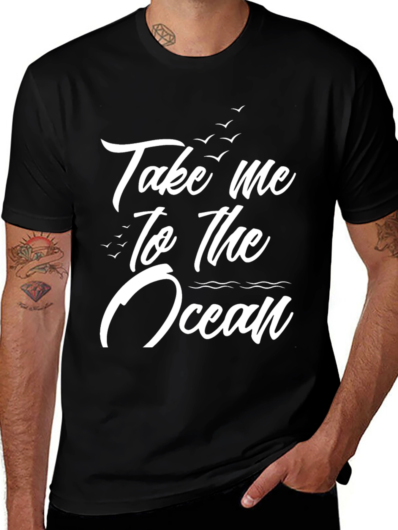 Take Me To The Ocean Black T-Shirt
