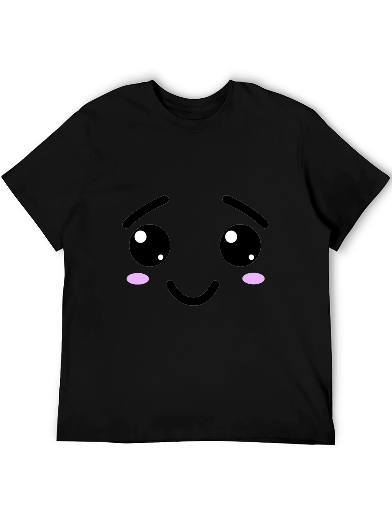 Kawaii Face Black T-Shirt - Express Yourself!