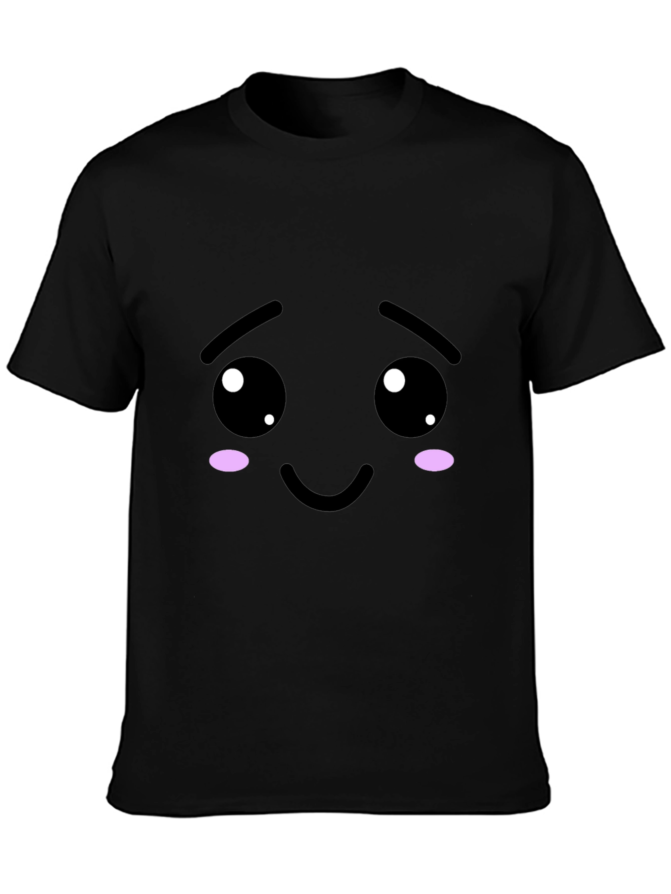 Kawaii Face Black T-Shirt - Express Yourself!