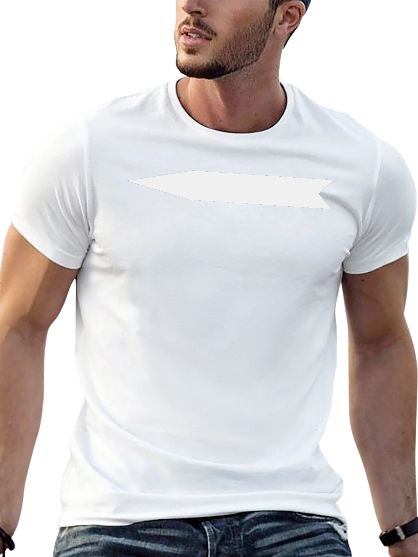 Mens Black Graphic Tee - Arrow Design