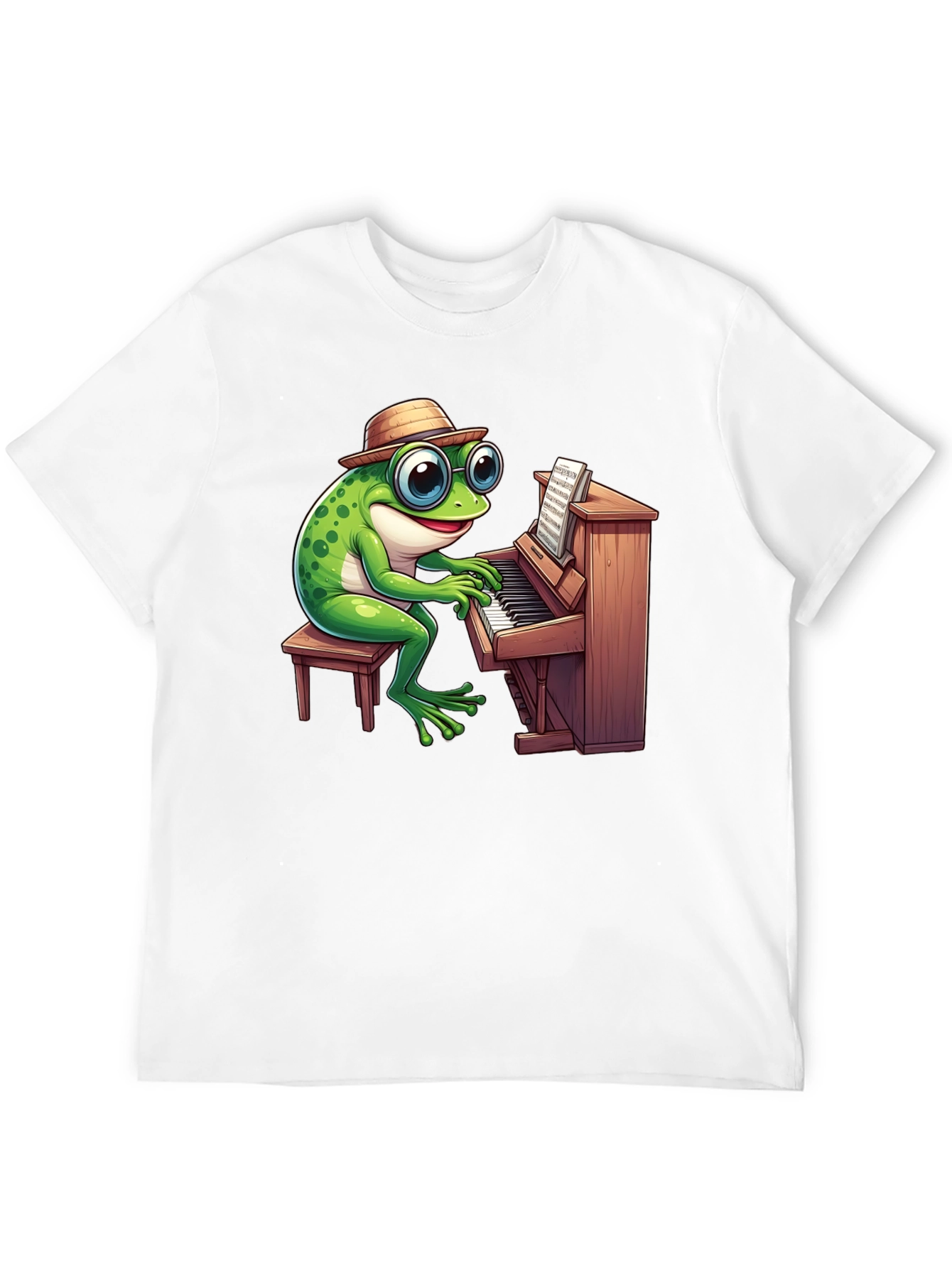 Piano Playing Frog T-Shirt - Musical Amphibian Tee