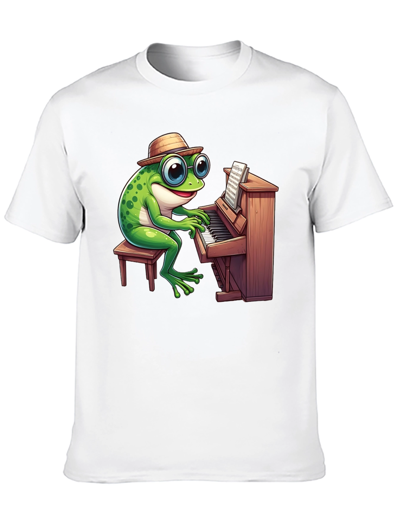 Piano Playing Frog T-Shirt - Musical Amphibian Tee