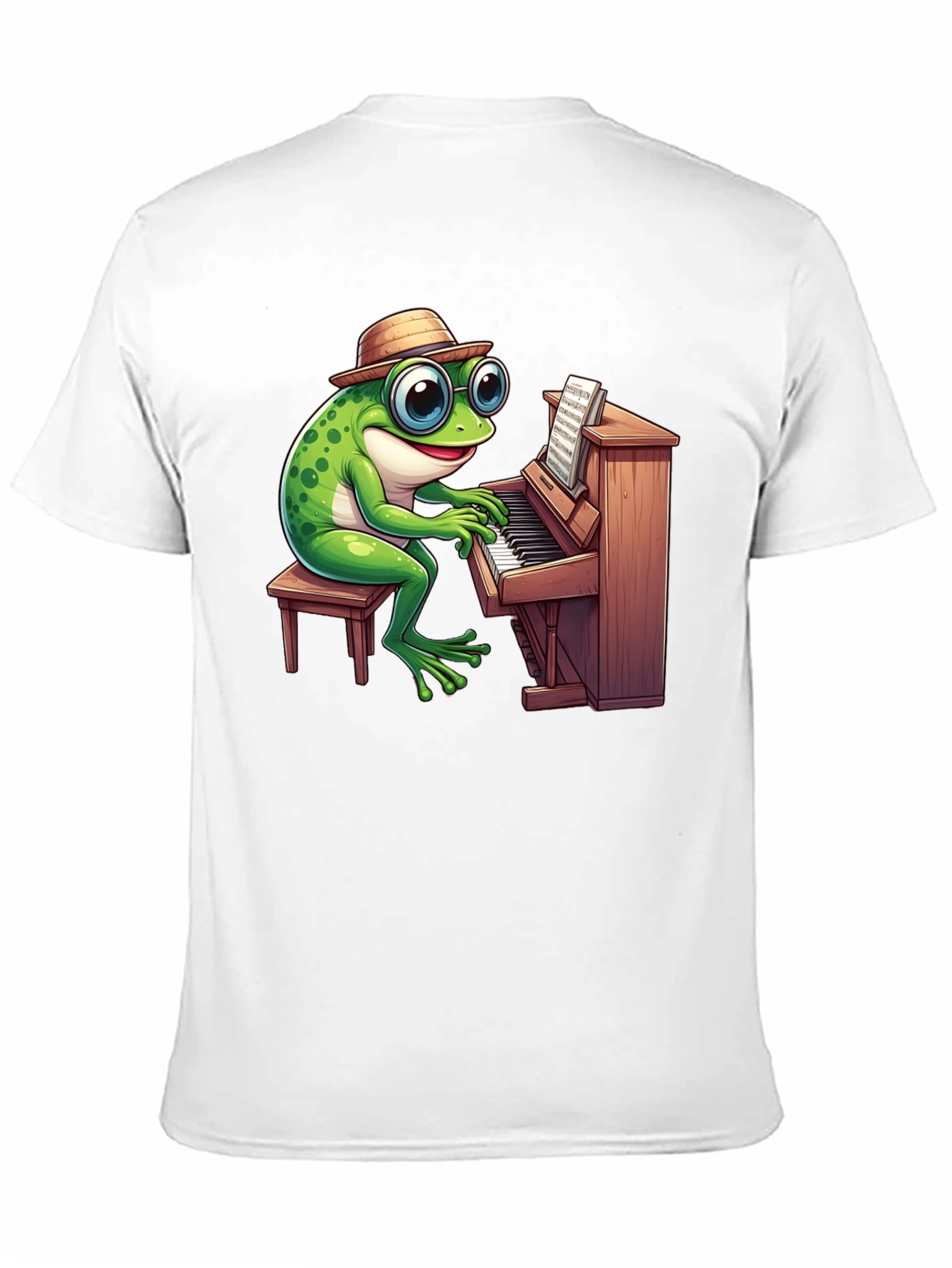 Piano Playing Frog T-Shirt - Musical Amphibian Tee