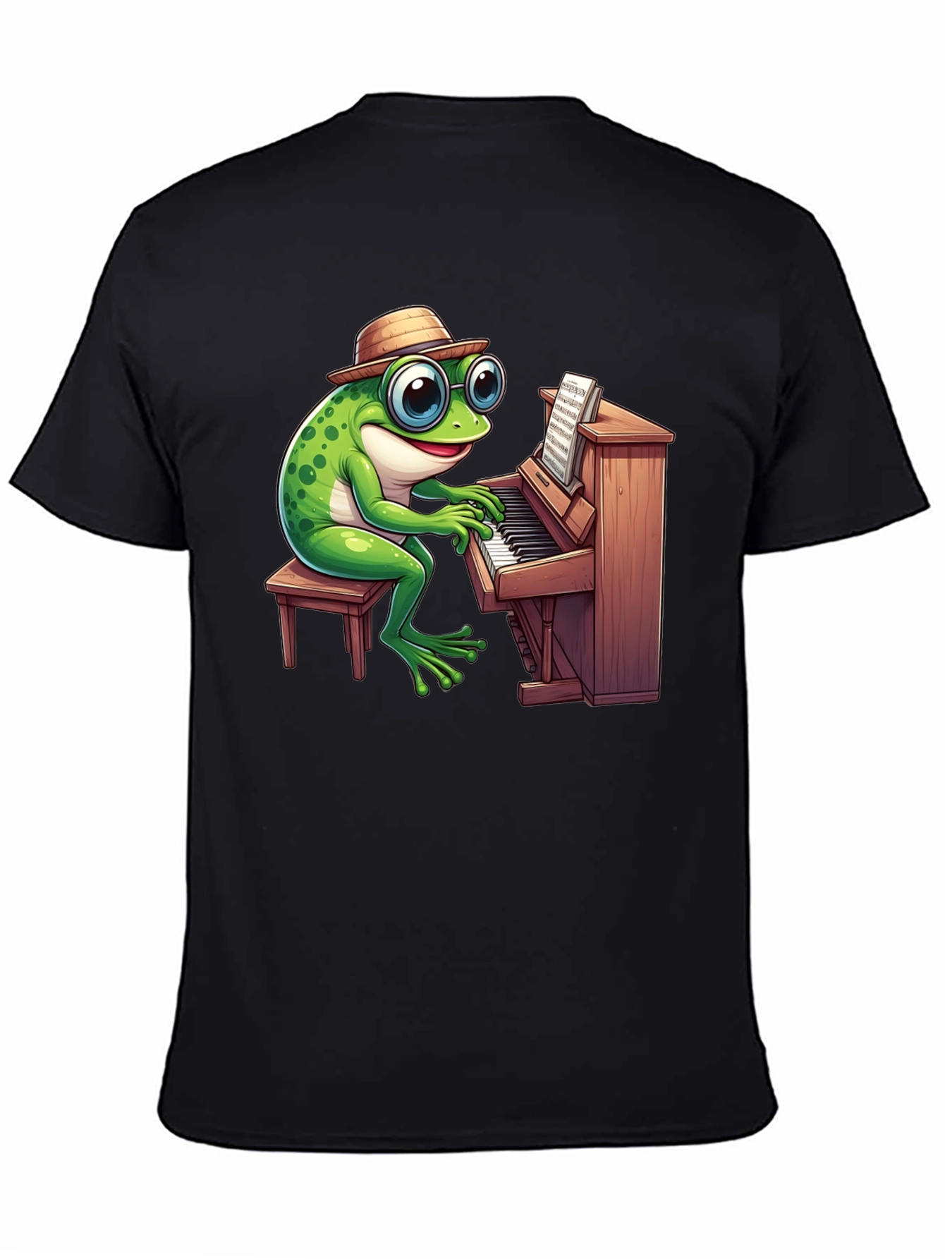 Piano Playing Frog T-Shirt - Musical Amphibian Tee
