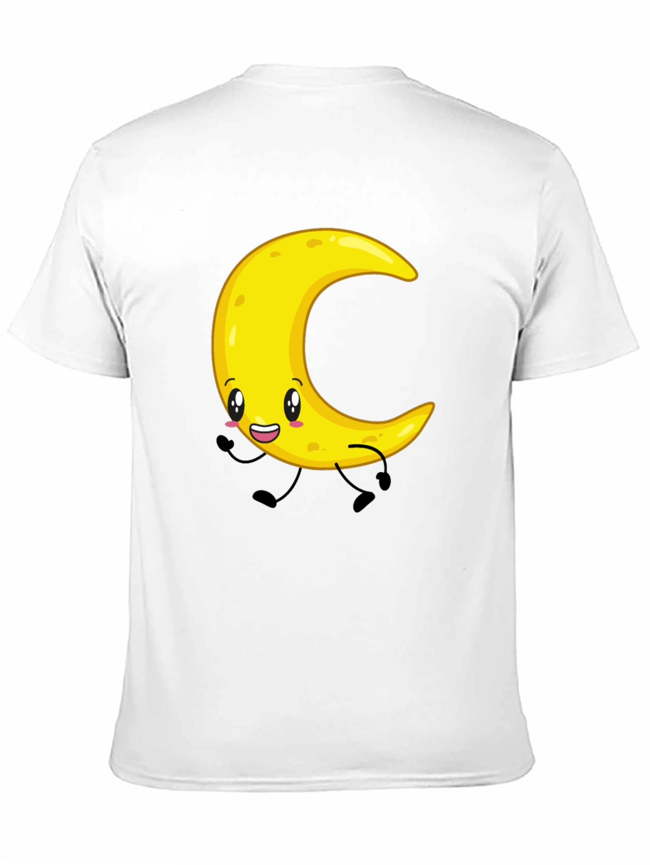 Crescent Moon Cartoon Graphic Tee - Black