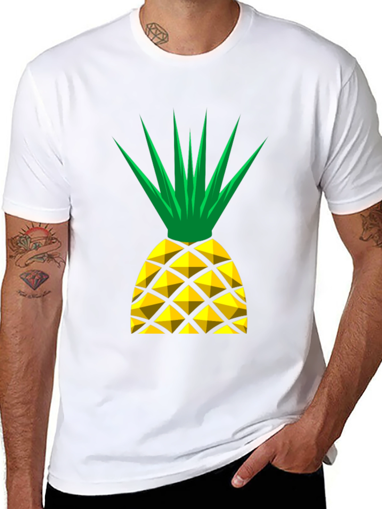 Pineapple Graphic T-Shirt - Black Cotton Tee