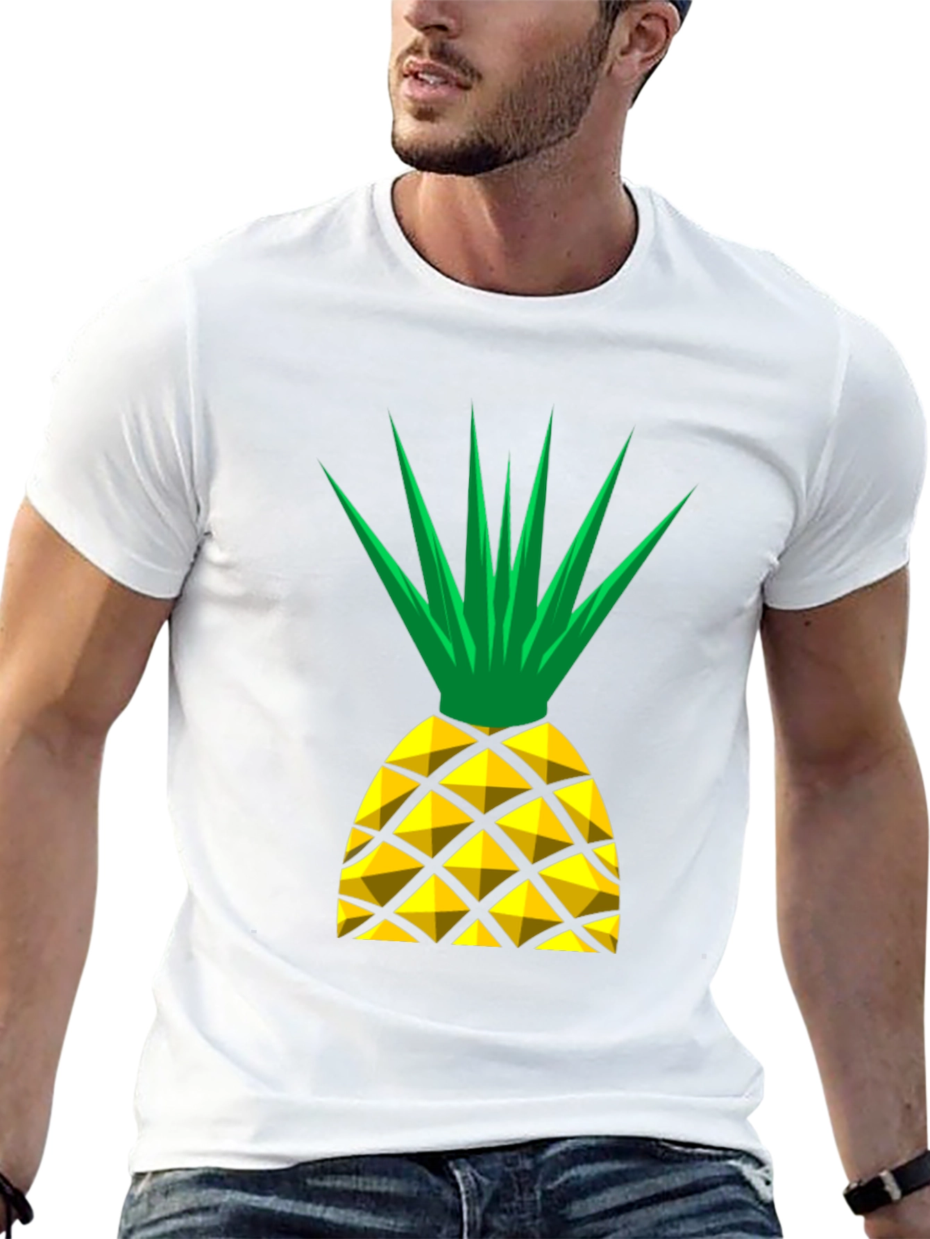 Pineapple Graphic T-Shirt - Black Cotton Tee