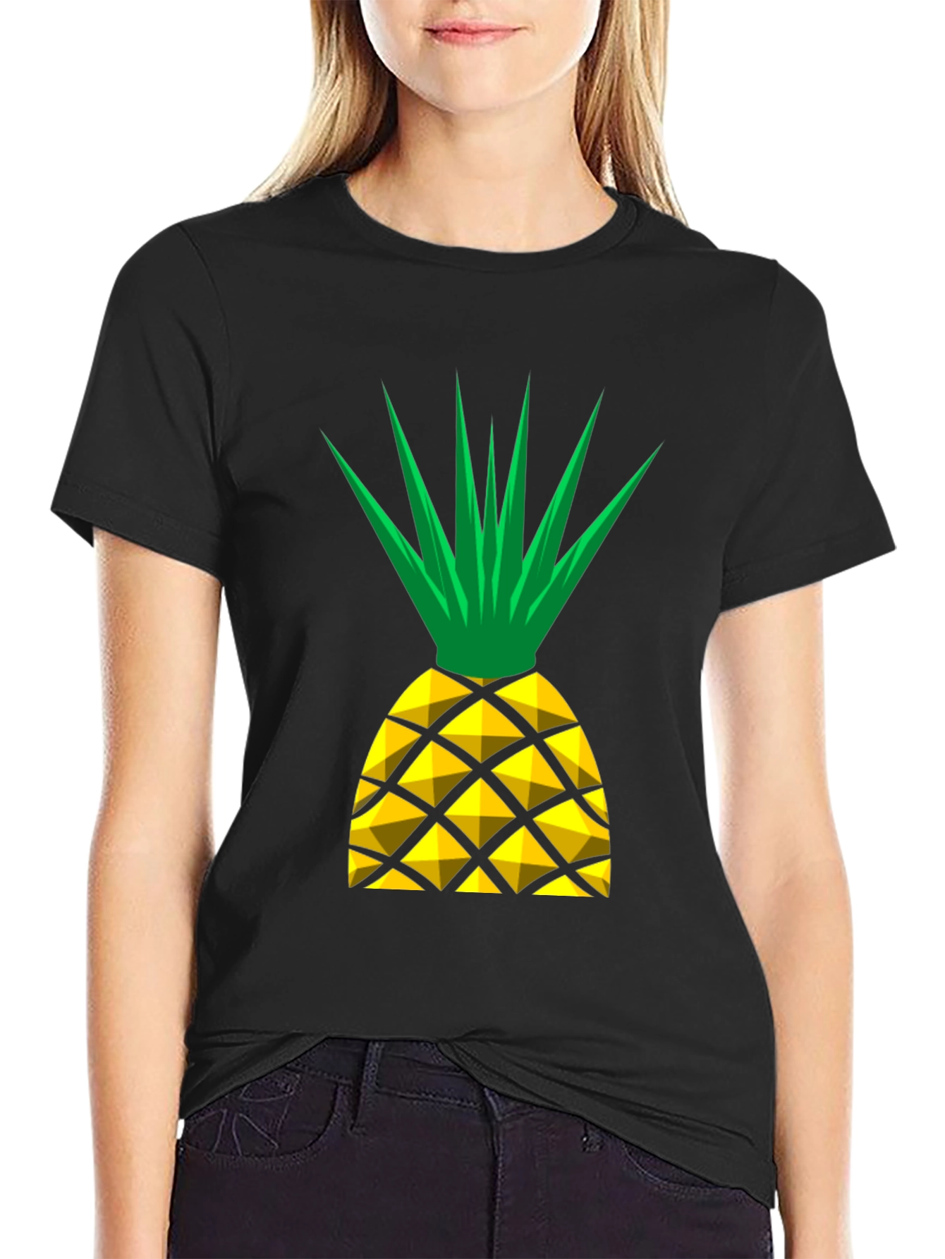 Pineapple Graphic T-Shirt - Black Cotton Tee