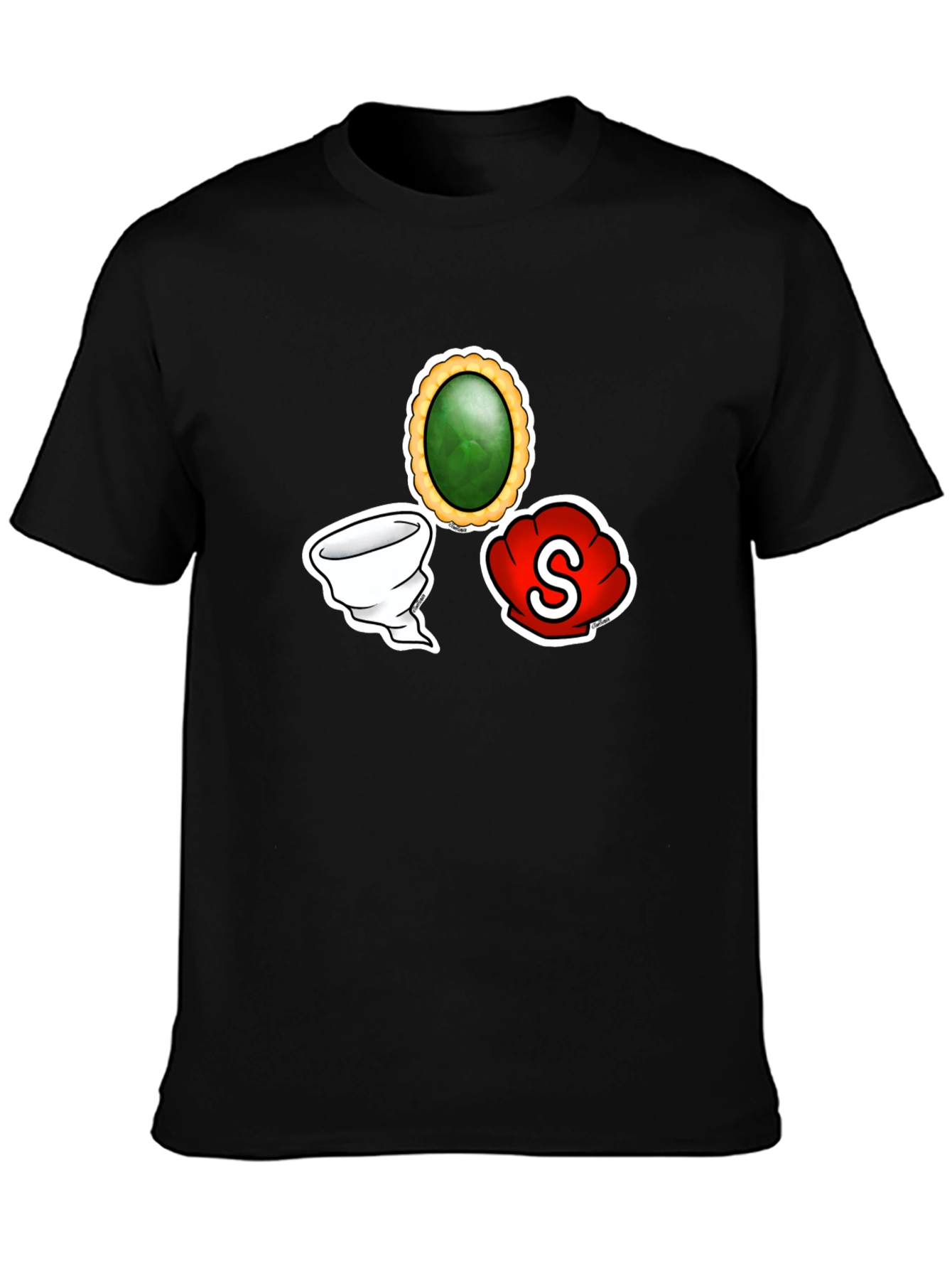 Black T-Shirt with Game Art Design