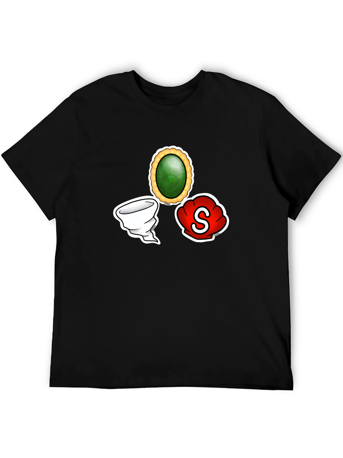 Black T-Shirt with Game Art Design