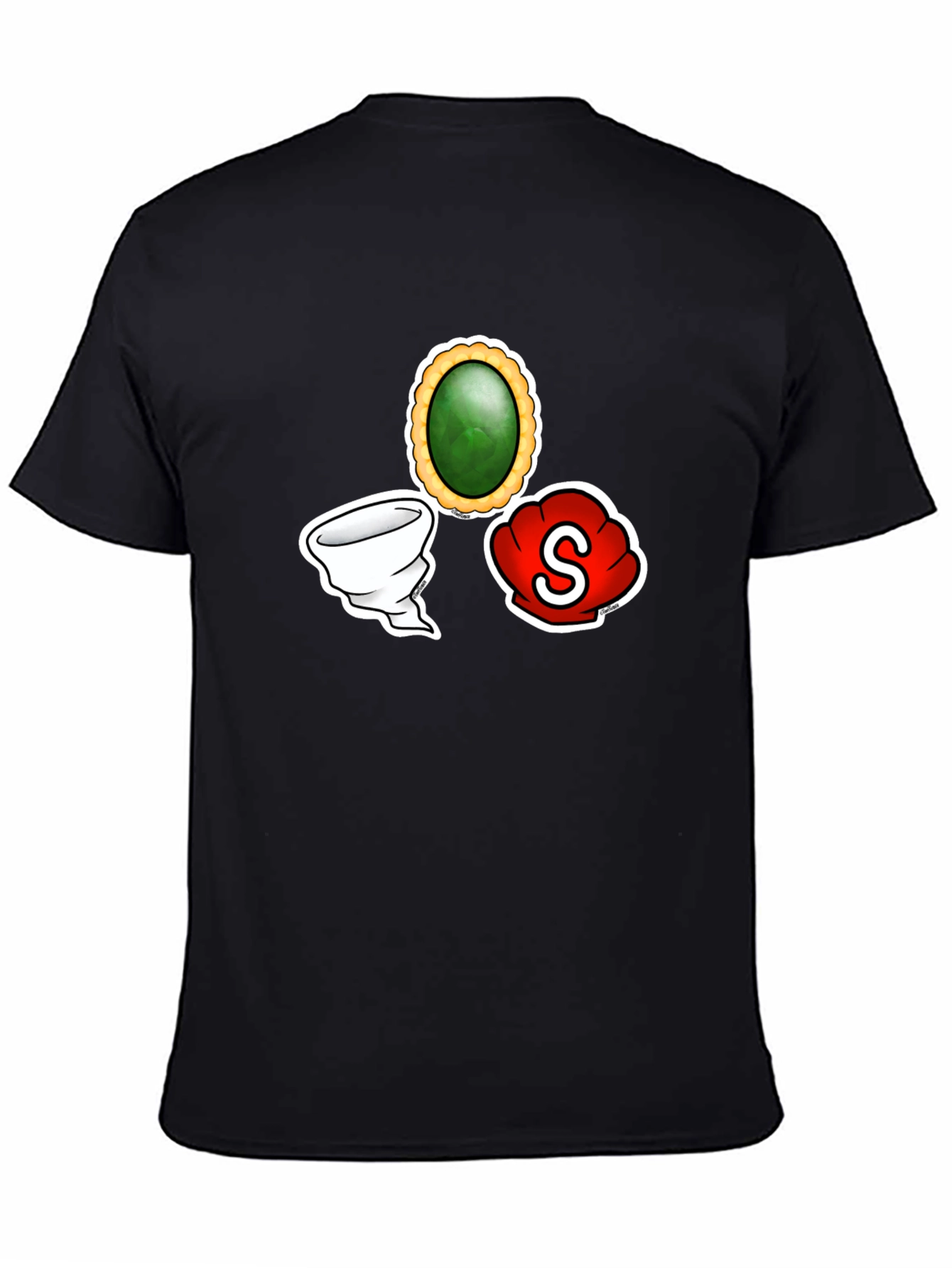 Black T-Shirt with Game Art Design