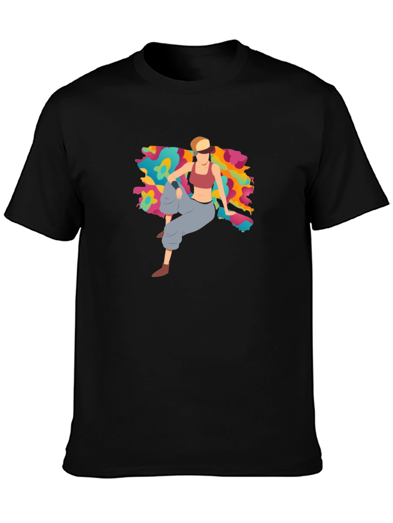 Trendy Graphic Tee - Abstract Woman Design