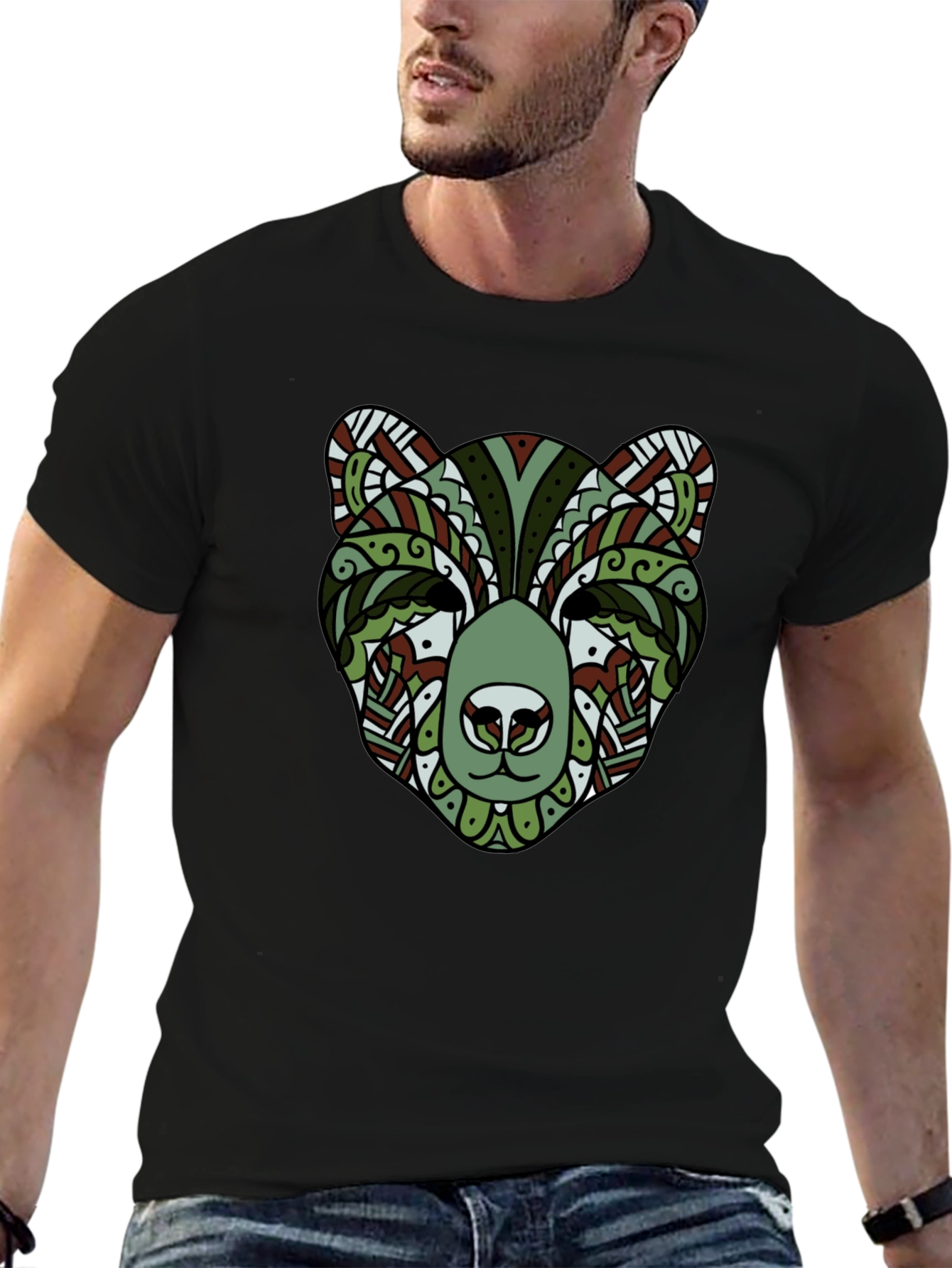 Stylish Bear Graphic Tee - Cool Animal Print Shirt