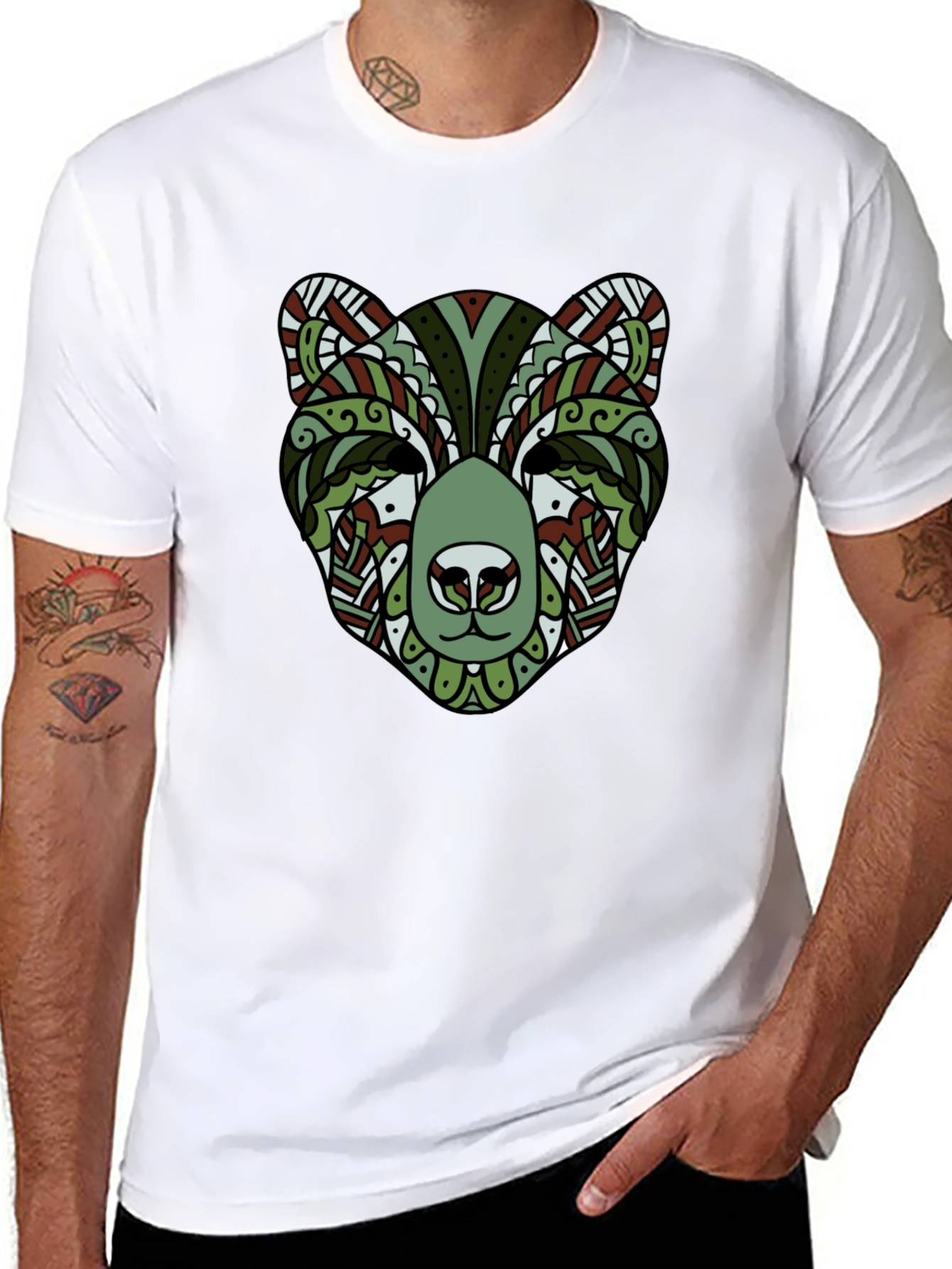 Stylish Bear Graphic Tee - Cool Animal Print Shirt