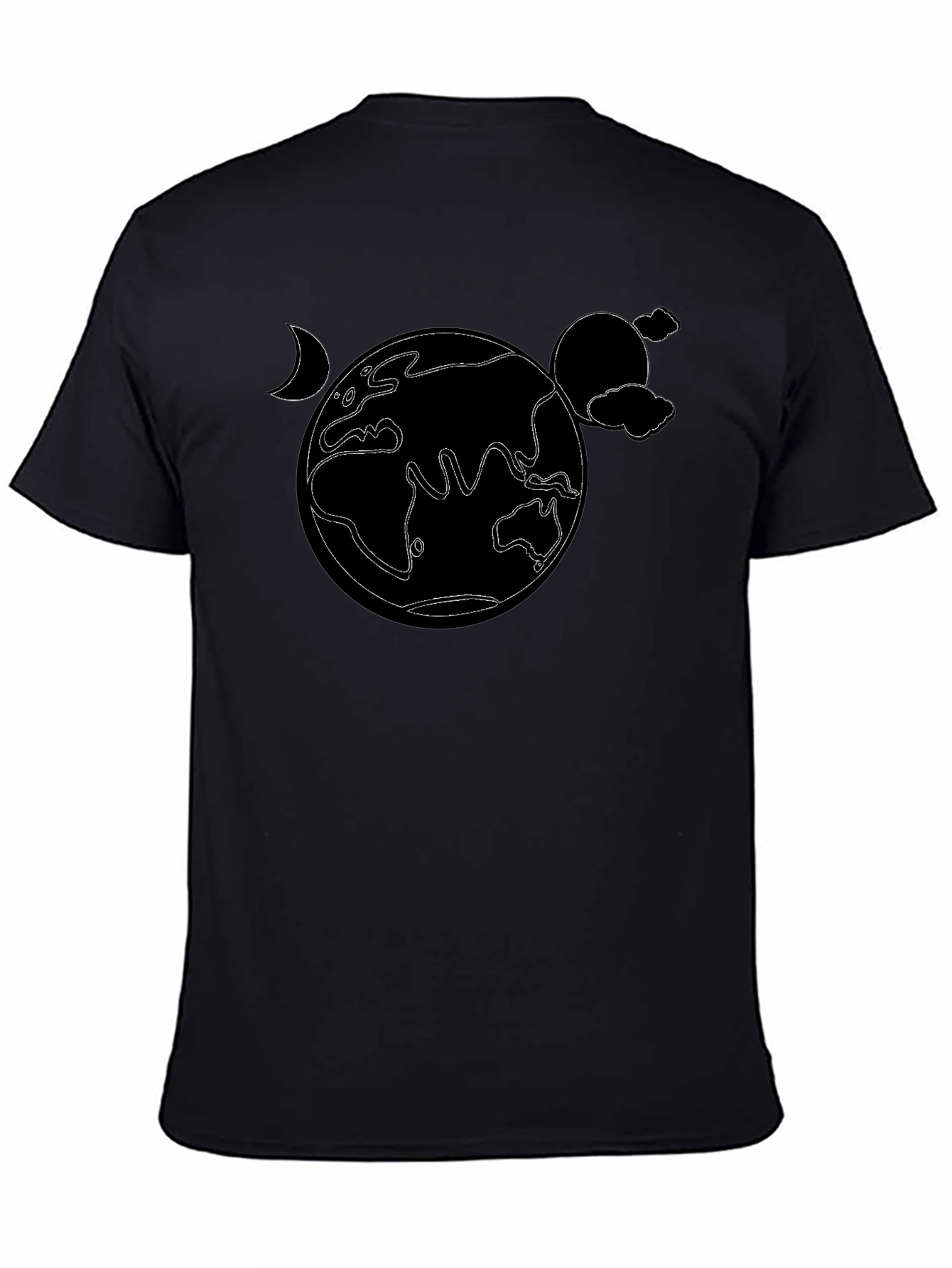 Earth Outline Graphic Tee - Black