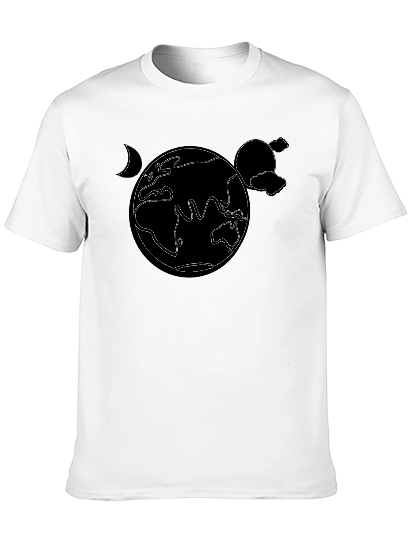 Earth Outline Graphic Tee - Black