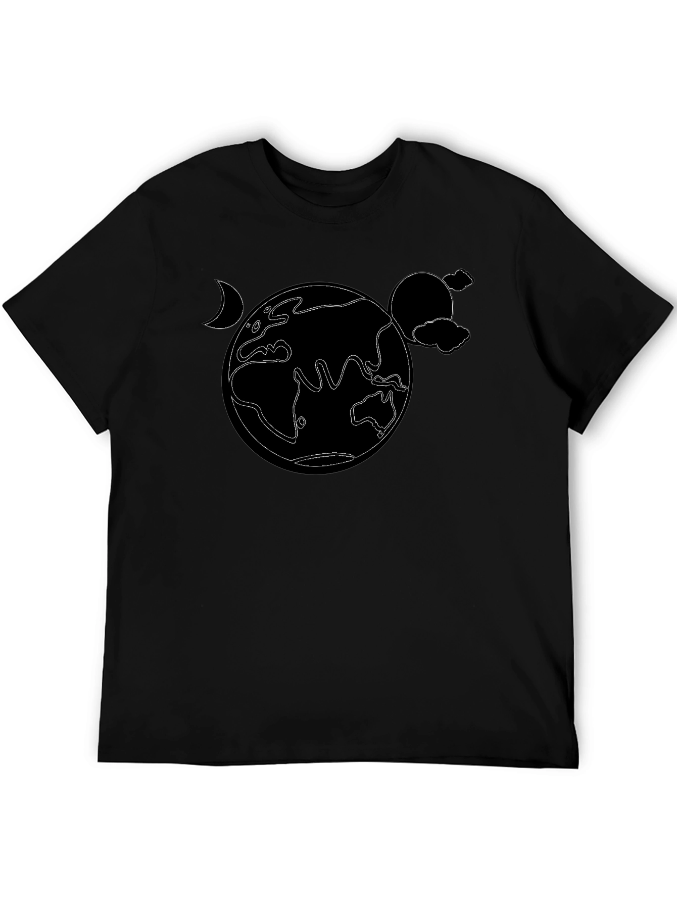 Earth Outline Graphic Tee - Black
