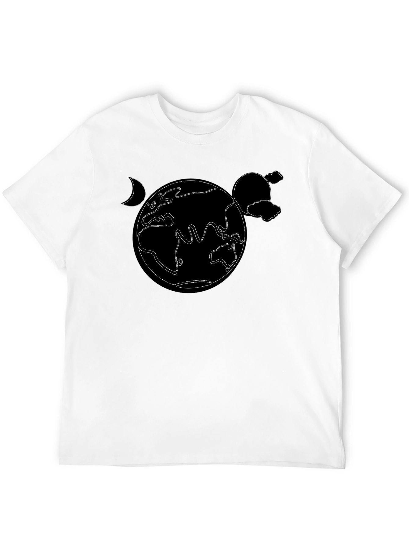 Earth Outline Graphic Tee - Black