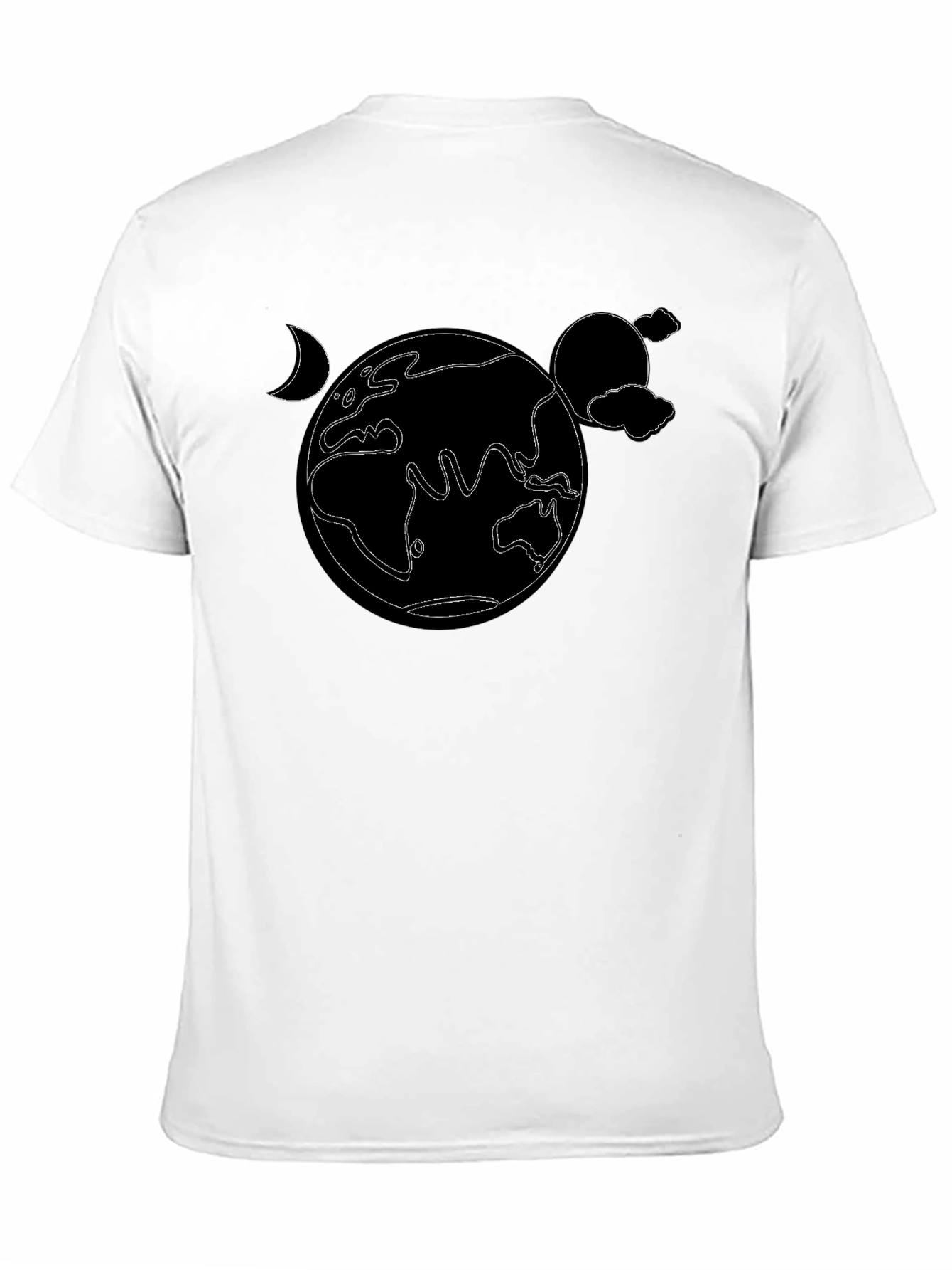 Earth Outline Graphic Tee - Black