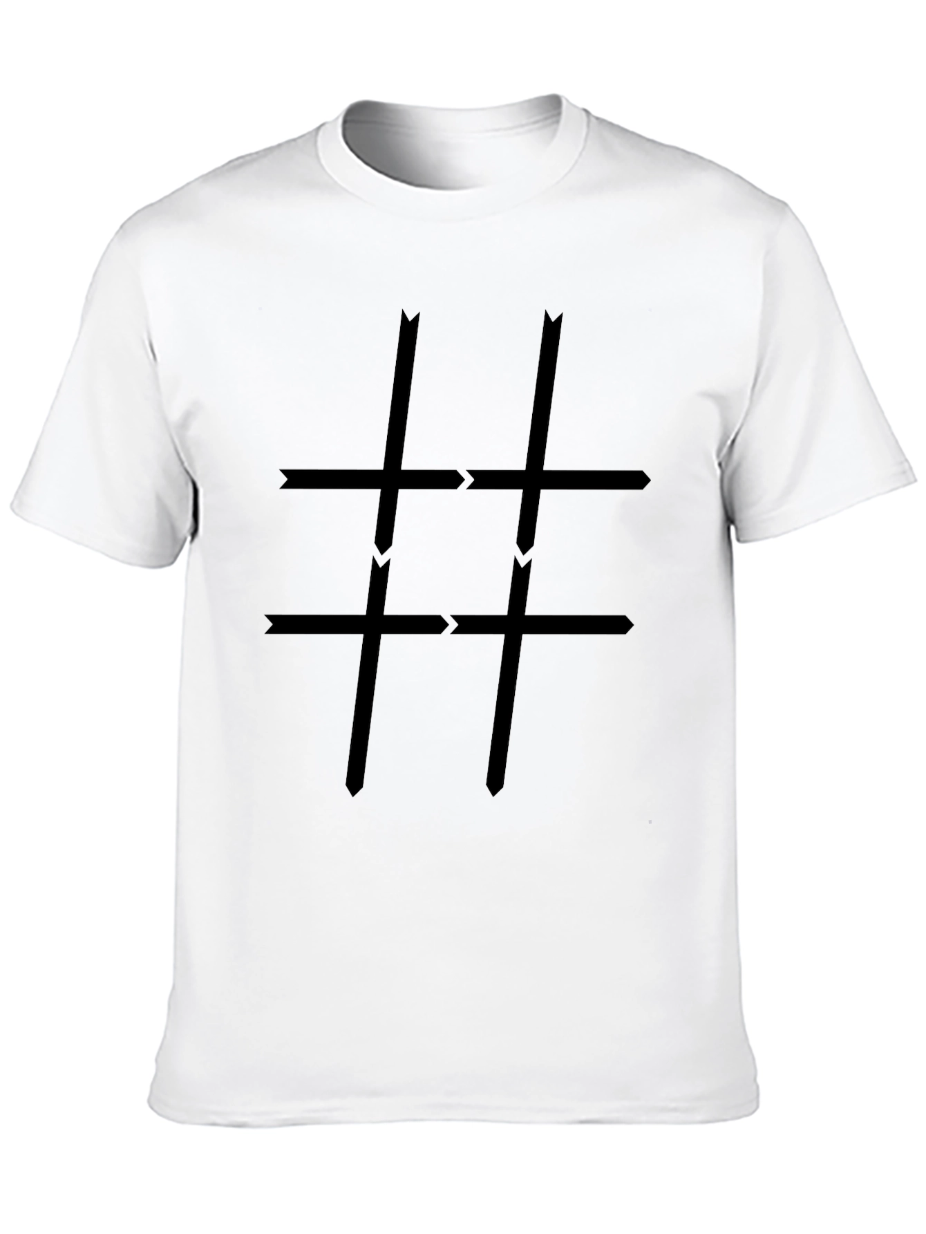 Geometric Arrow Tic-Tac-Toe Design Tee