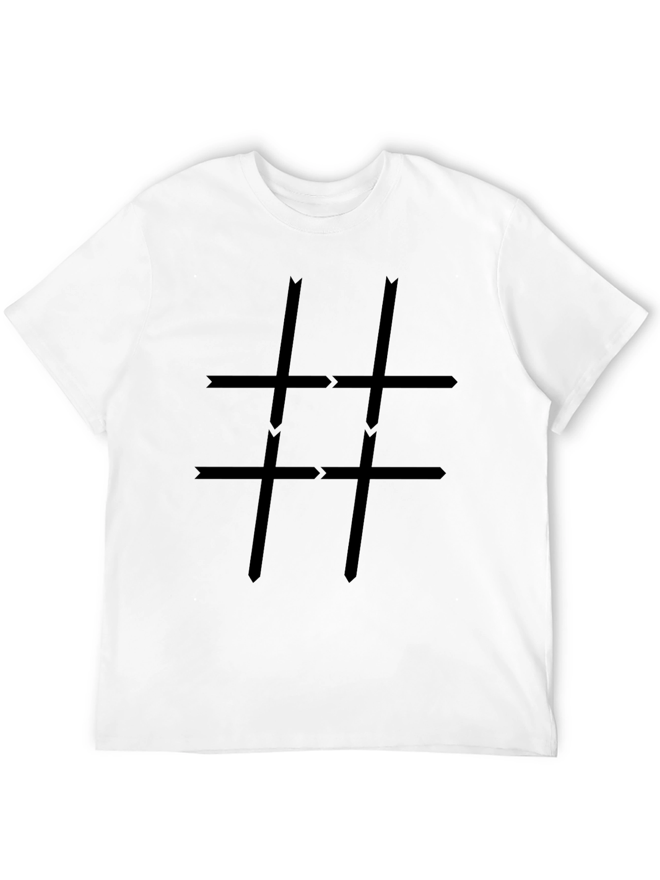 Geometric Arrow Tic-Tac-Toe Design Tee