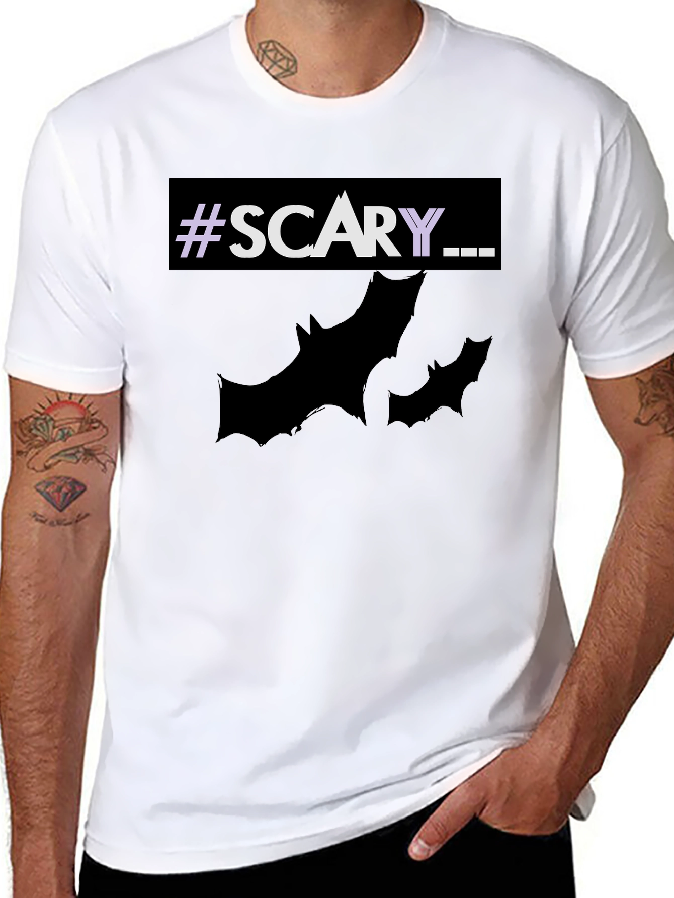 Scary Halloween T-Shirt with Bats