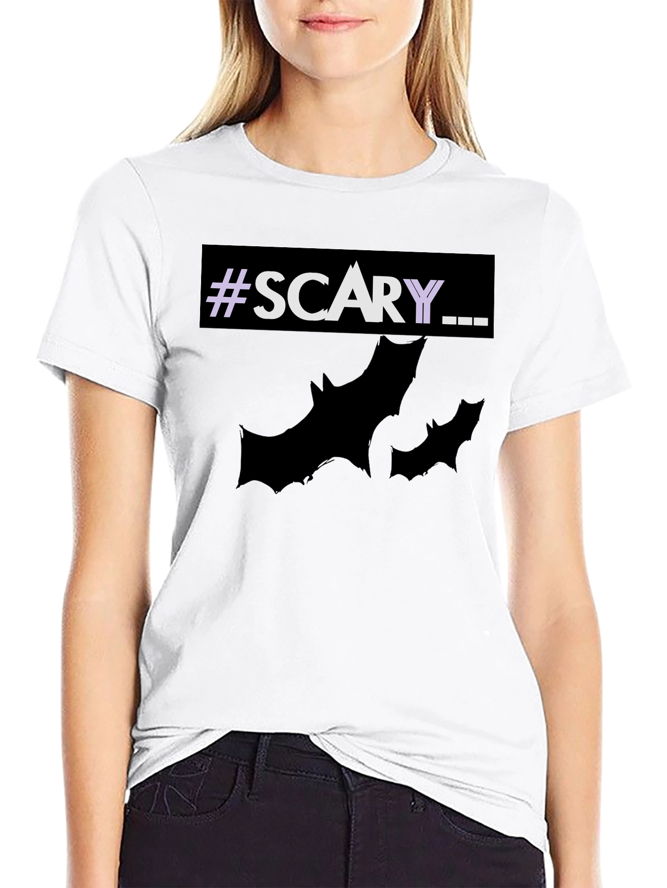 Scary Halloween T-Shirt with Bats