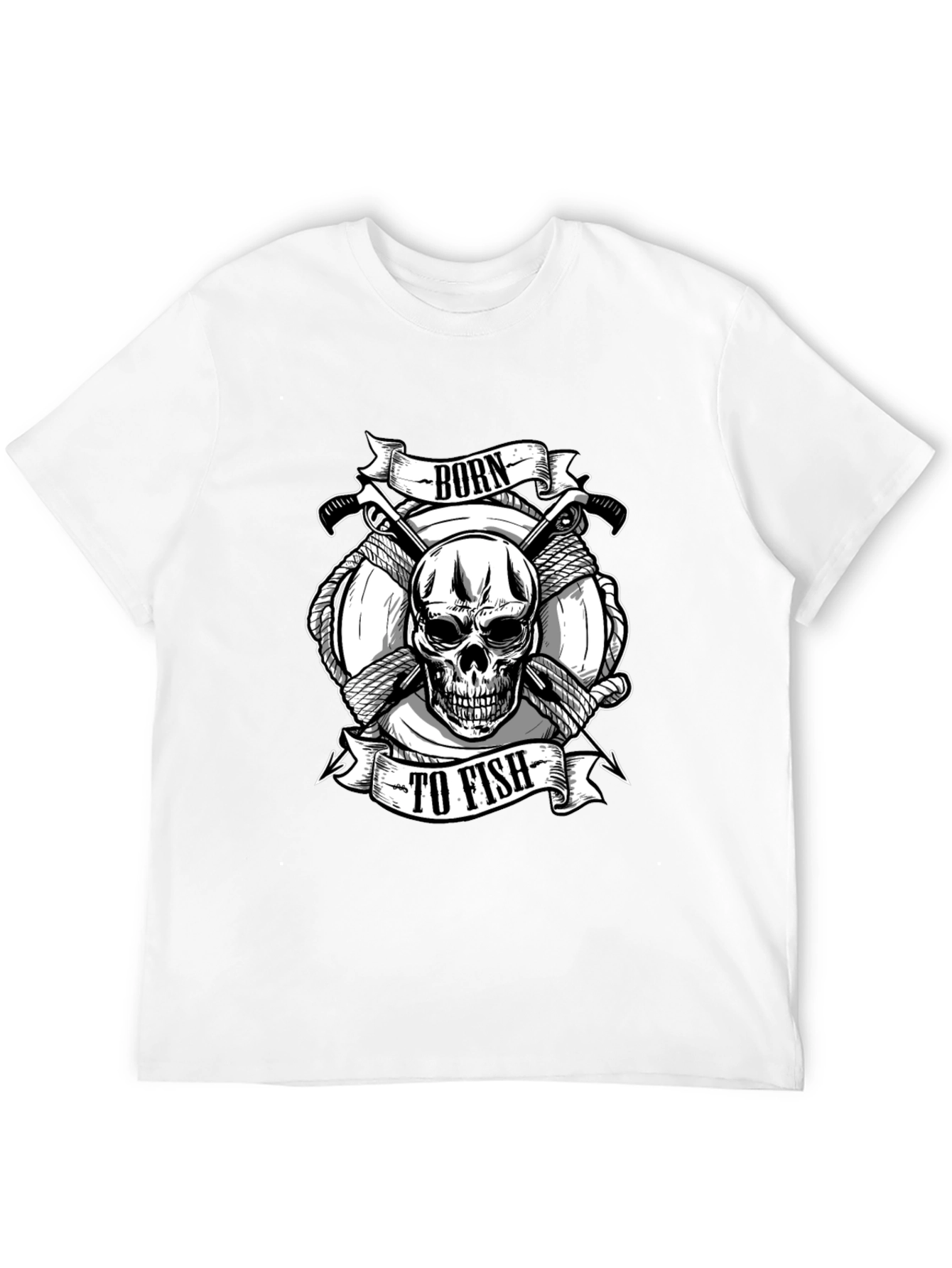 Born to Fish Skull Graphic Tee