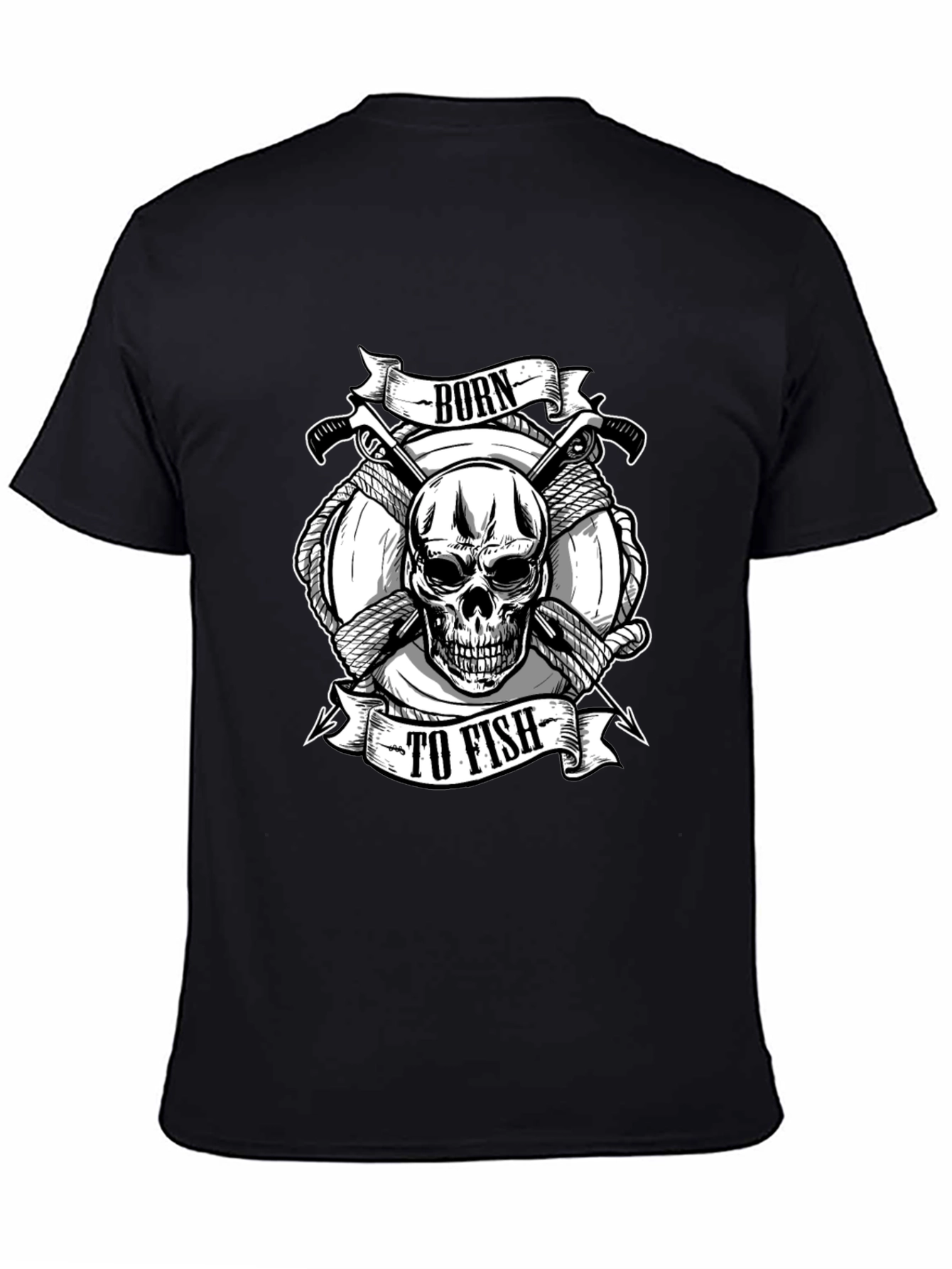 Born to Fish Skull Graphic Tee
