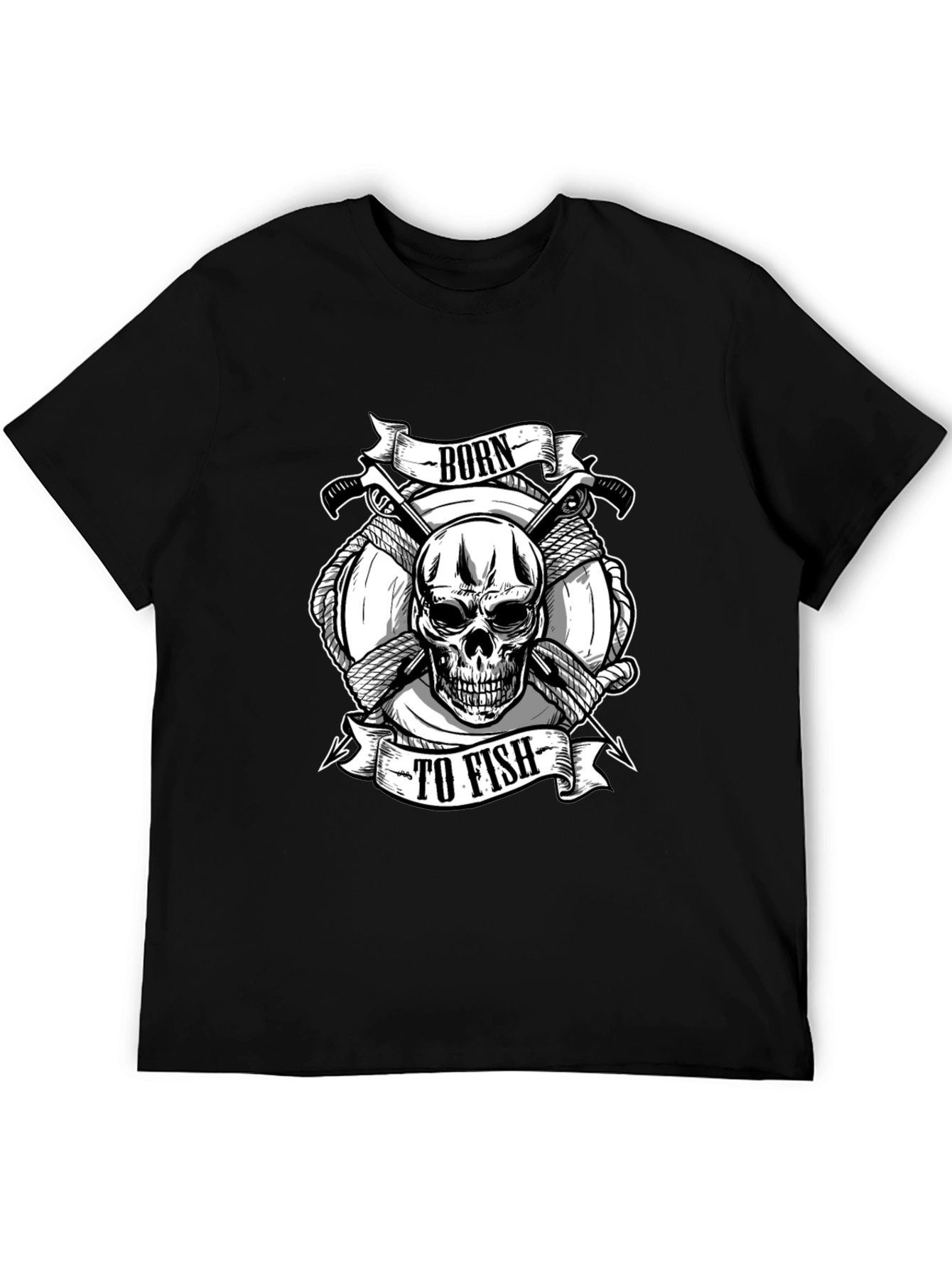 Born to Fish Skull Graphic Tee