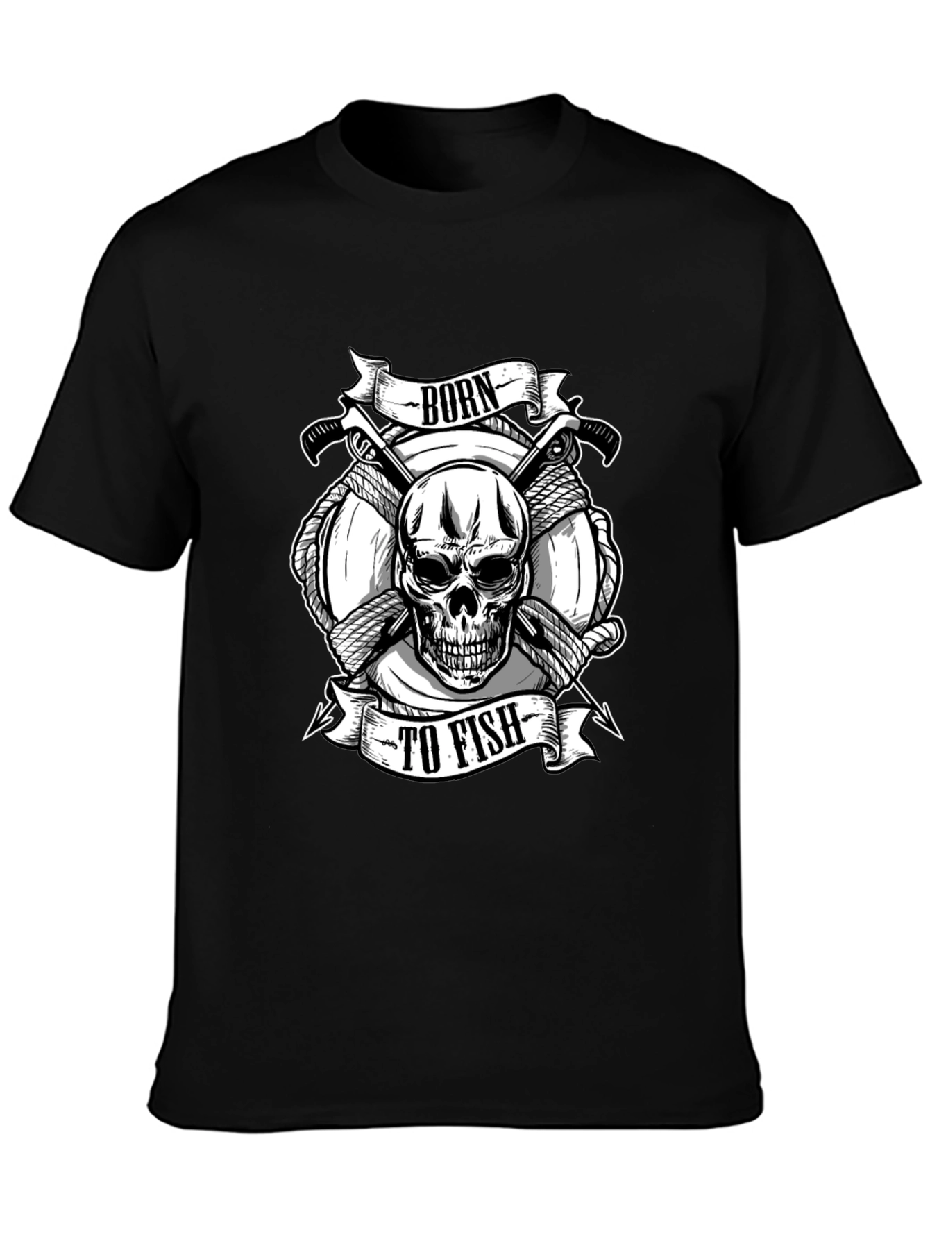 Born to Fish Skull Graphic Tee