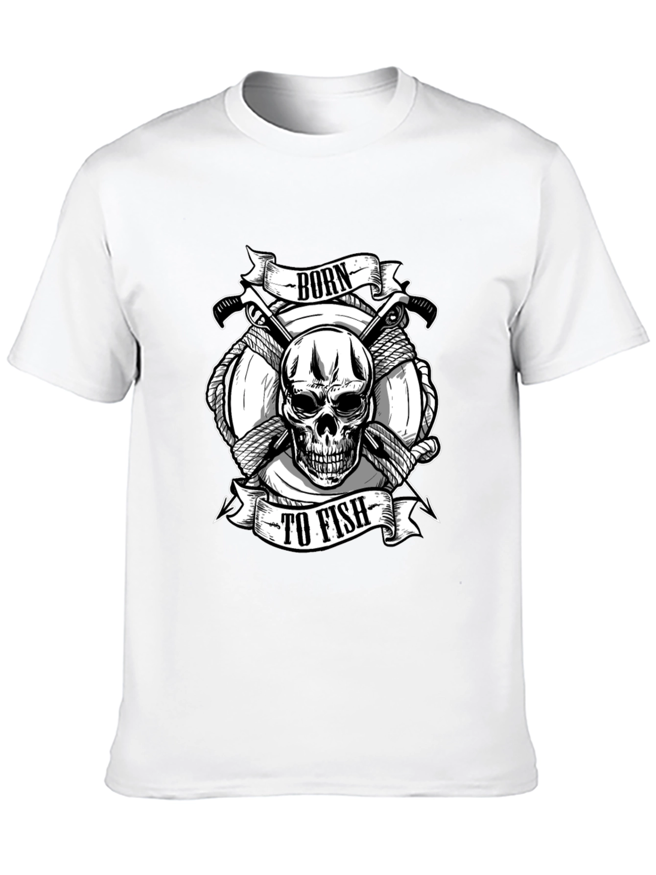 Born to Fish Skull Graphic Tee
