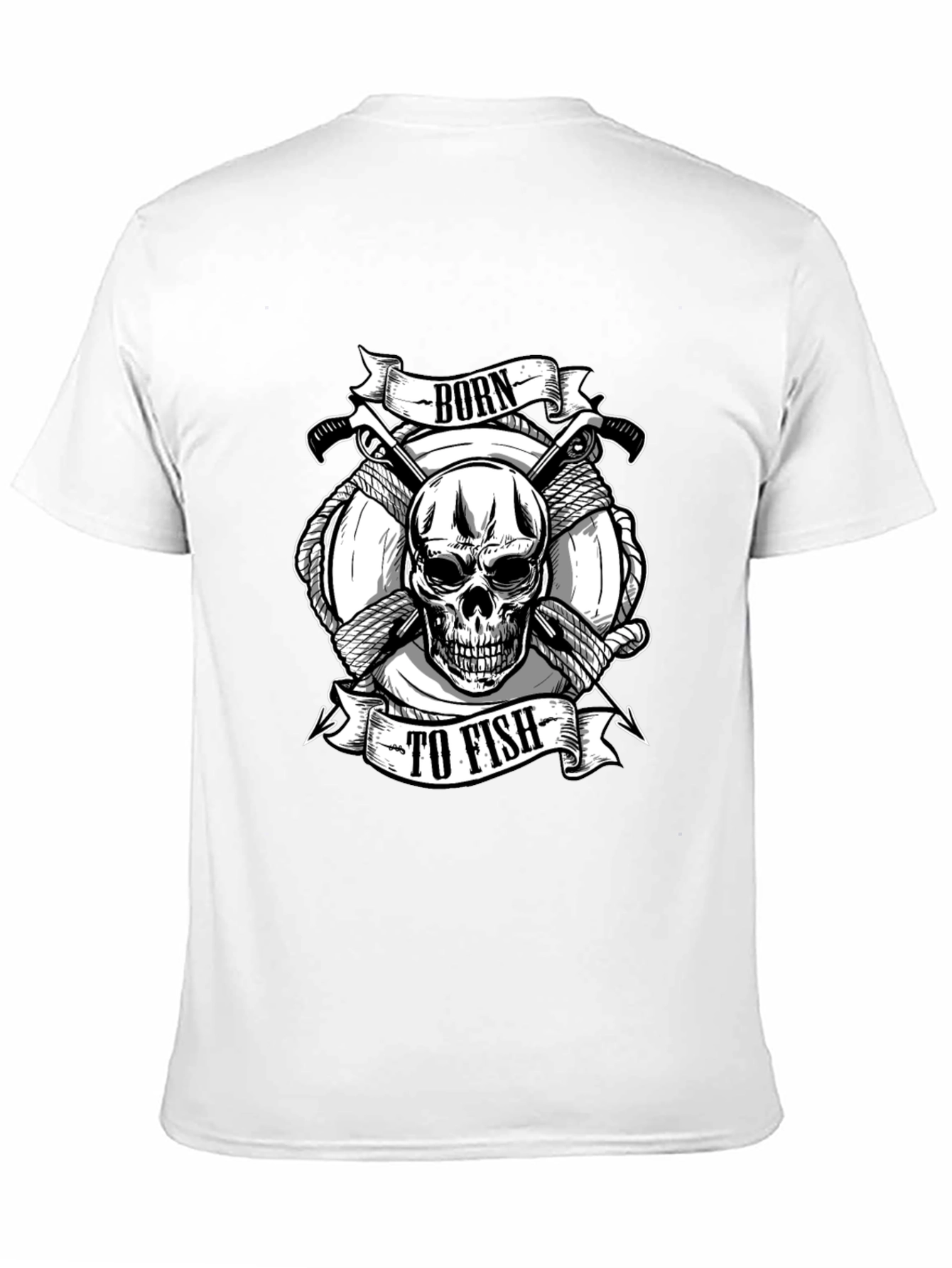 Born to Fish Skull Graphic Tee