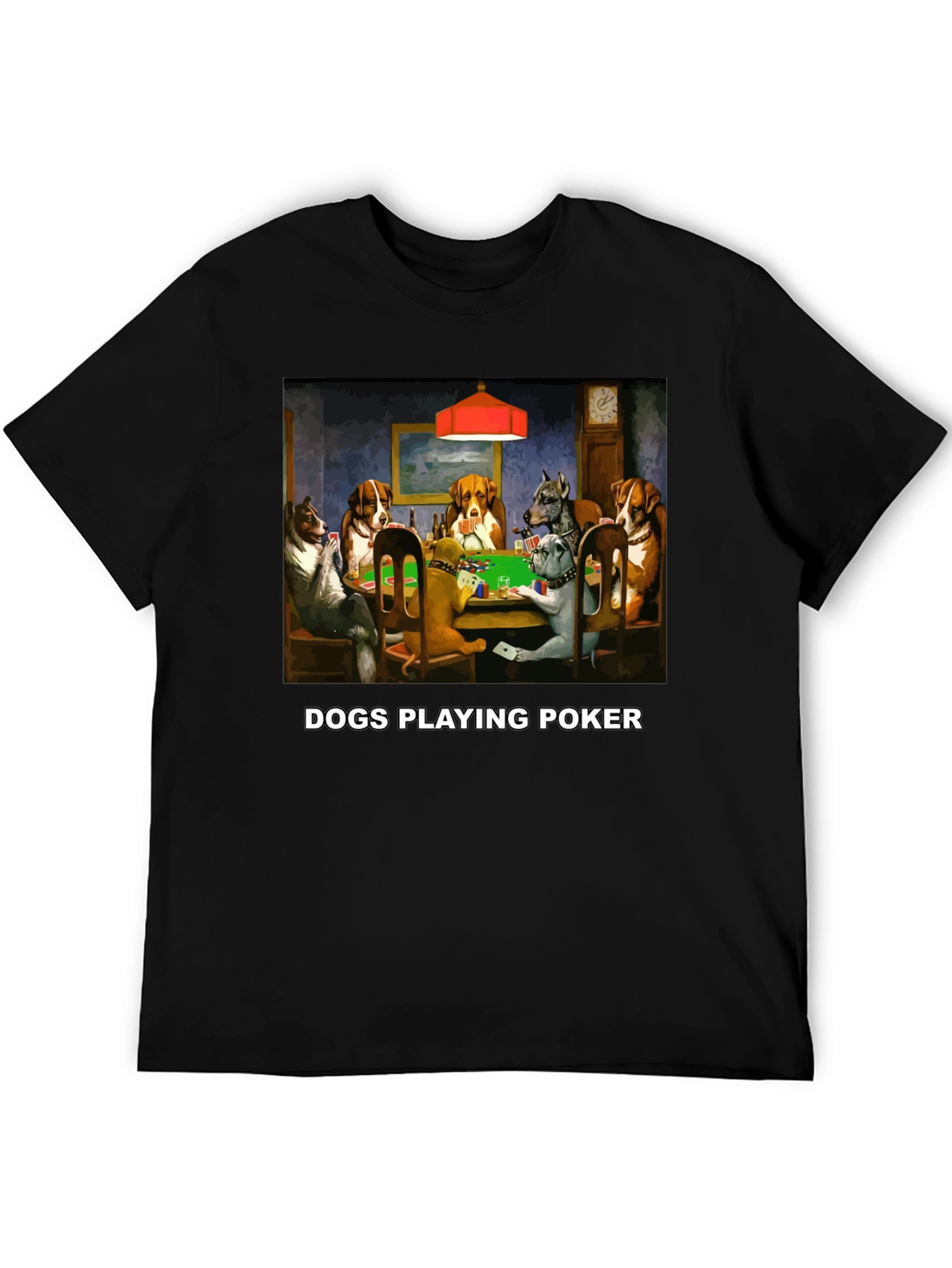 Dogs Playing Poker Graphic Tee - Funny Animal Print