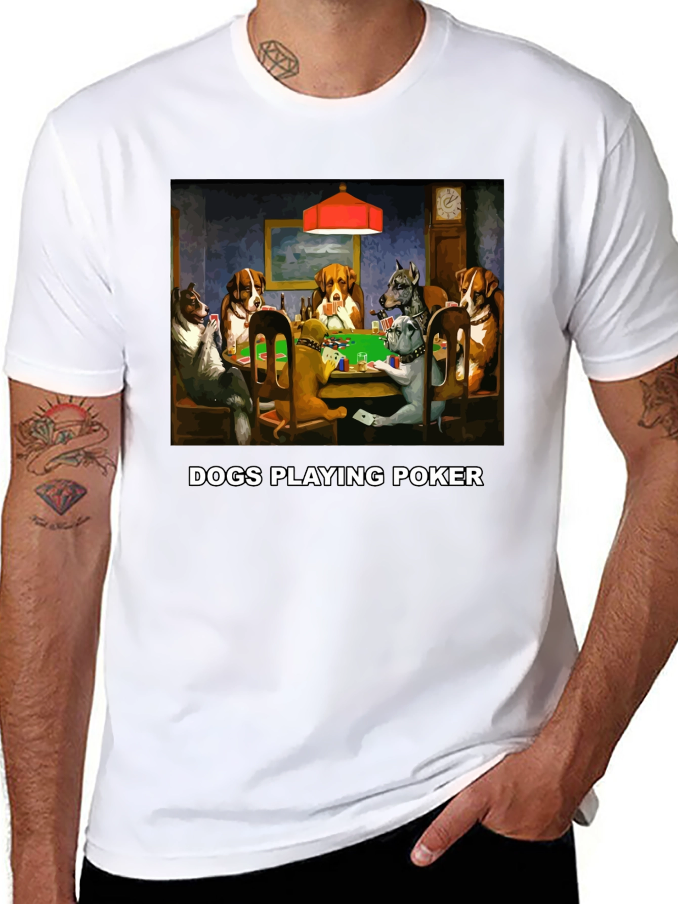 Dogs Playing Poker Graphic Tee - Funny Animal Print