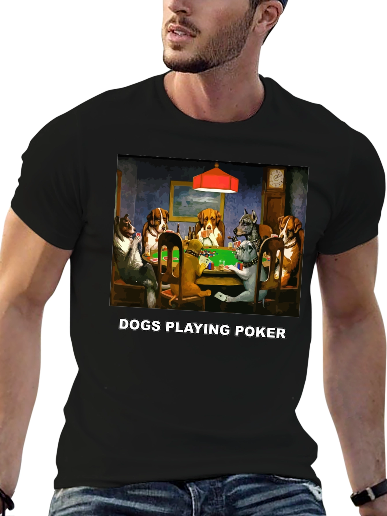Dogs Playing Poker Graphic Tee - Funny Animal Print