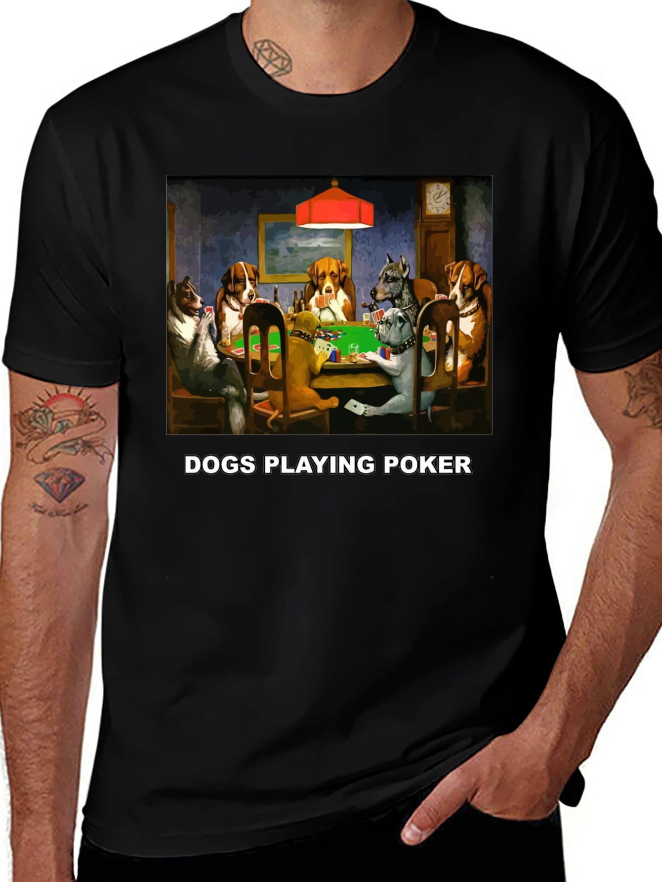 Dogs Playing Poker Graphic Tee - Funny Animal Print