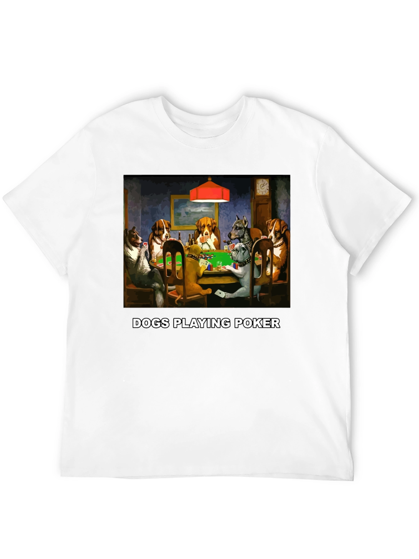 Dogs Playing Poker Graphic Tee - Funny Animal Print