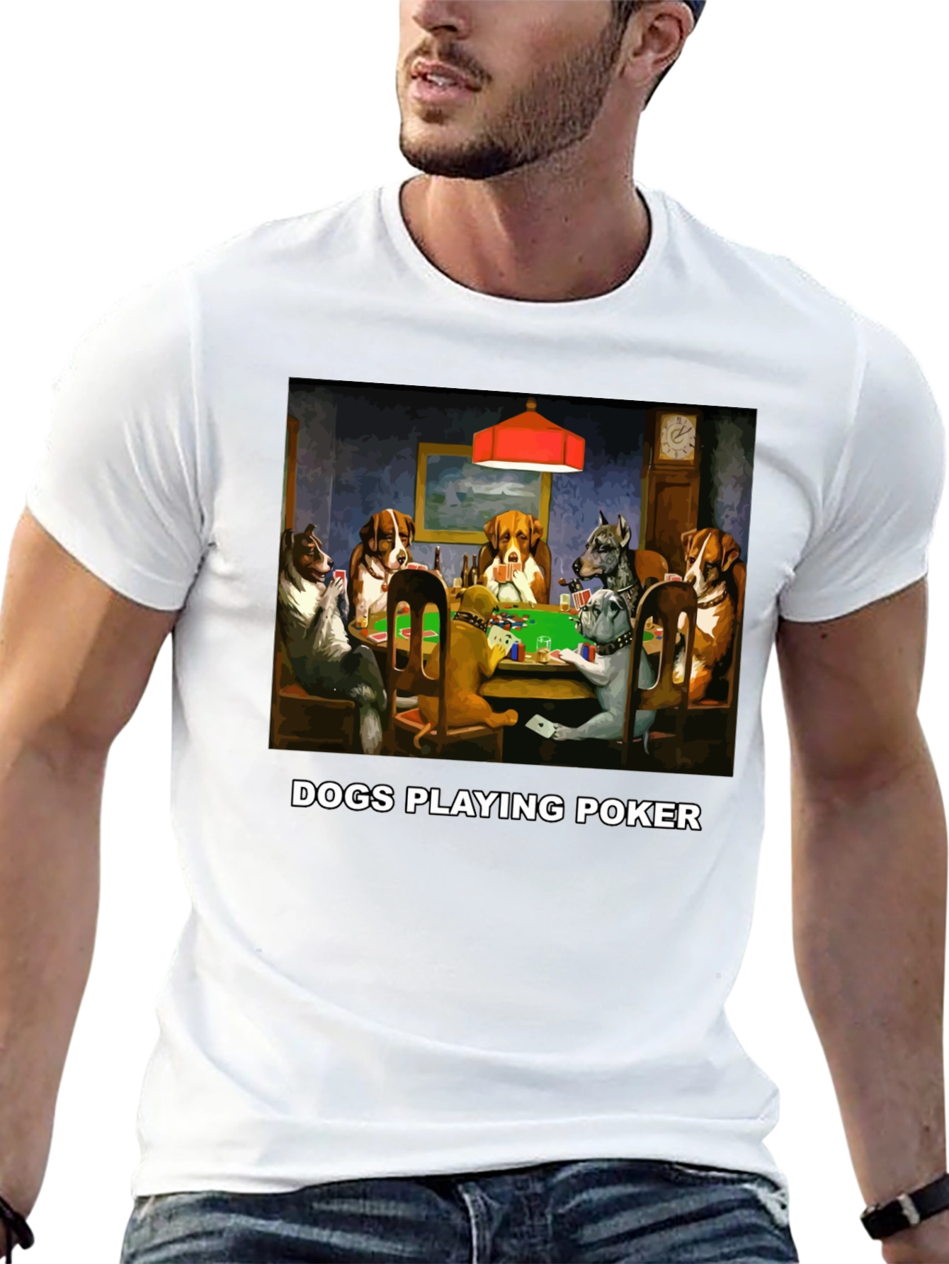 Dogs Playing Poker Graphic Tee - Funny Animal Print