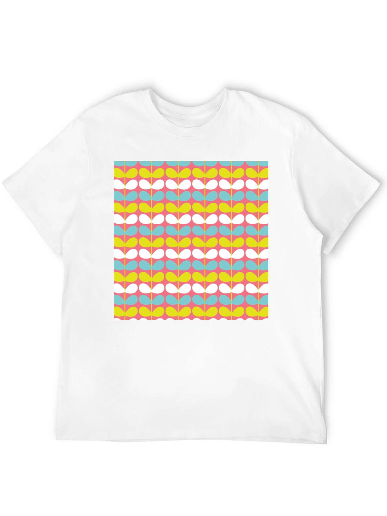 Retro Floral Pattern Black T-Shirt