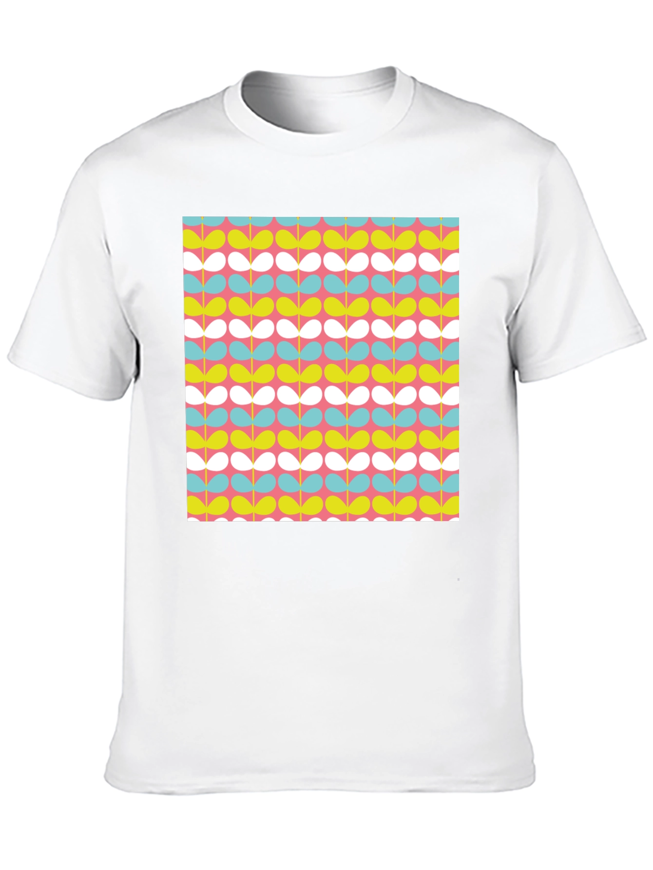 Retro Floral Pattern Black T-Shirt